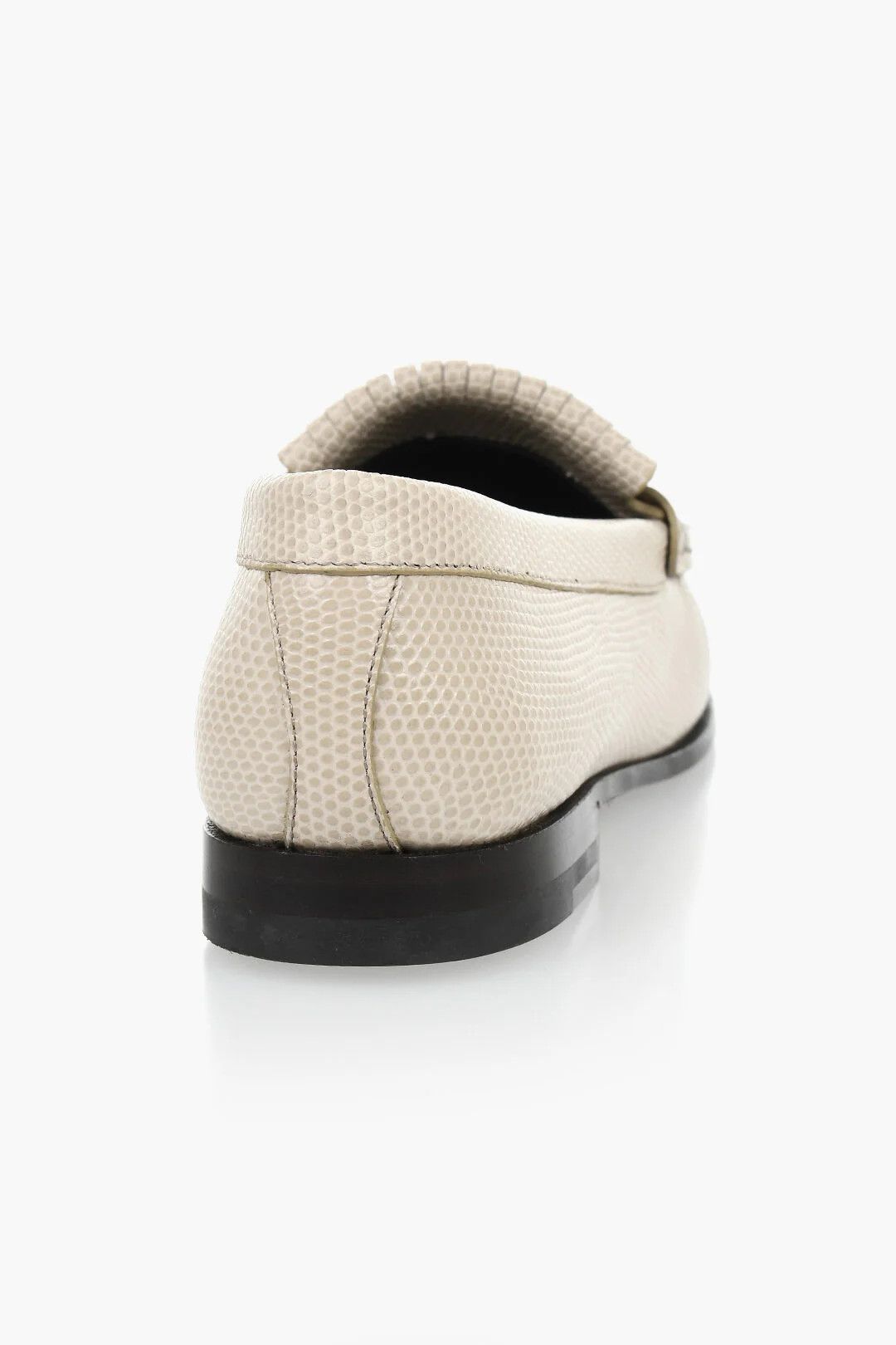 Celine og1mm0326 Embossed Snake-Effect Leather Loafers in Beige Size US 10 / IT 40 - 3 Thumbnail