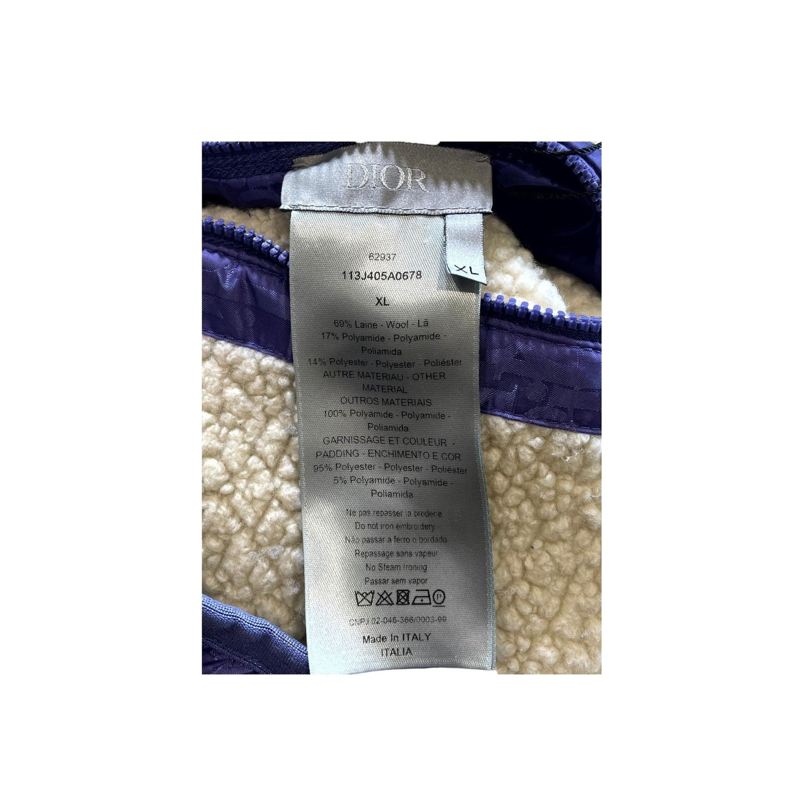 Dior Dior "Oblique Sherpa Fleece" Purple Jacket Size US XL / EU 56 / 4 - 4 Thumbnail