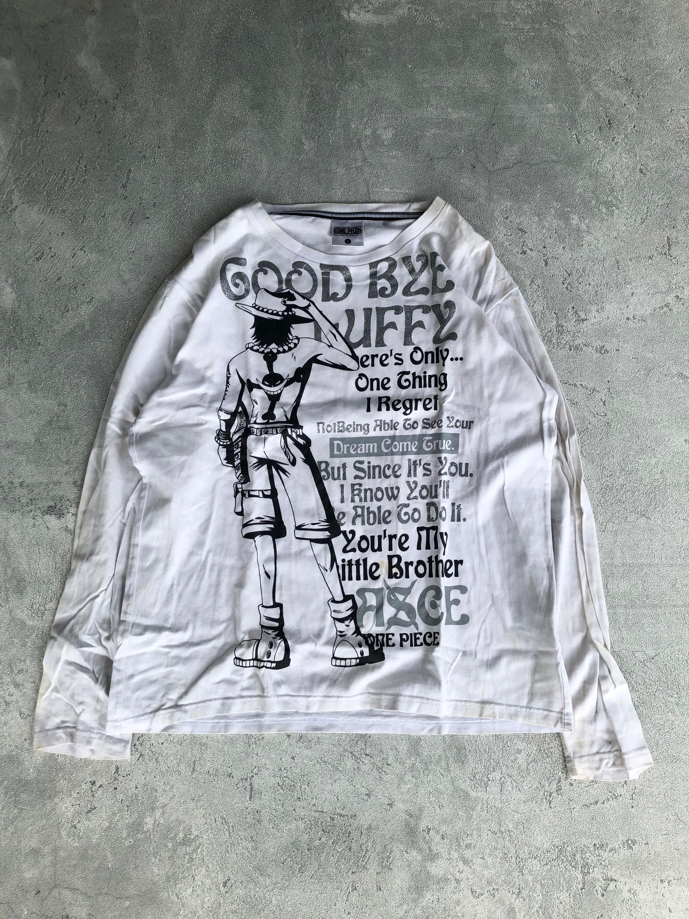 Japanese Brand × One Piece Good Bye Luffy One Piece Japanese Cartoon Tshirt Poem Style Size US L / EU 52-54 / 3 - 1 Thumbnail