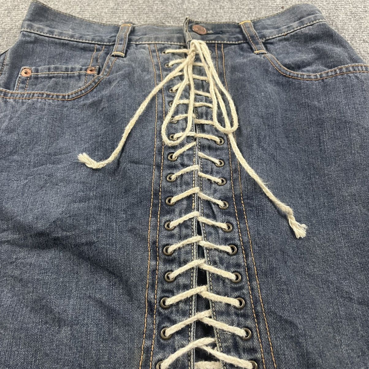 Hysteric Glamour × If Six Was Nine × Le Grande Bleu (L.G.B.) 1990s Hysteric Glamour - Multilace Skirt Denim Size 26" / US 2 / IT 38 - 5 Thumbnail