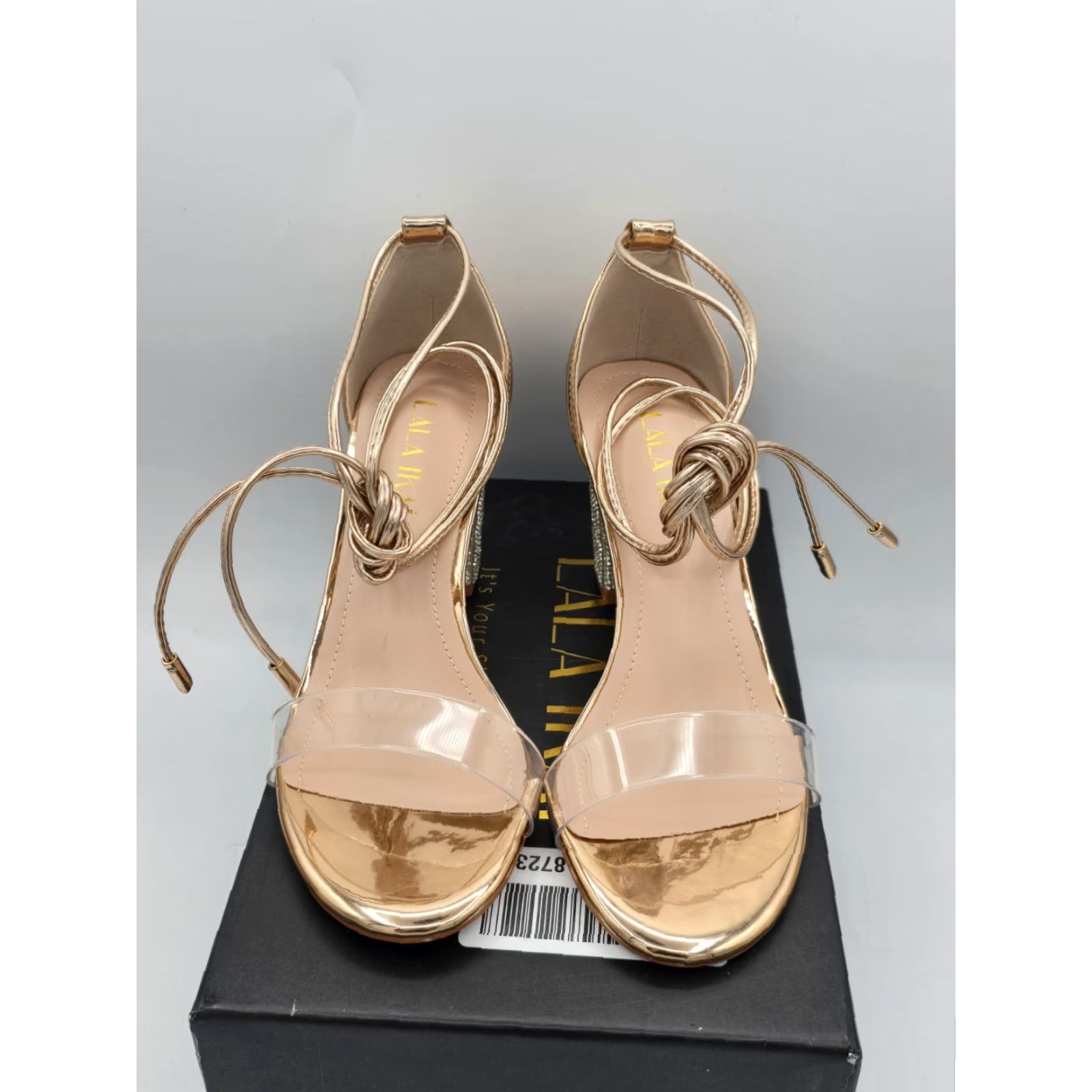 Vintage Lala Ikai Womens Rhinestone Rose Gold Ankle Strap Heels EUR 33 Sz 5.5 USA NEW Size US 6 / IT 36 - 4 Thumbnail