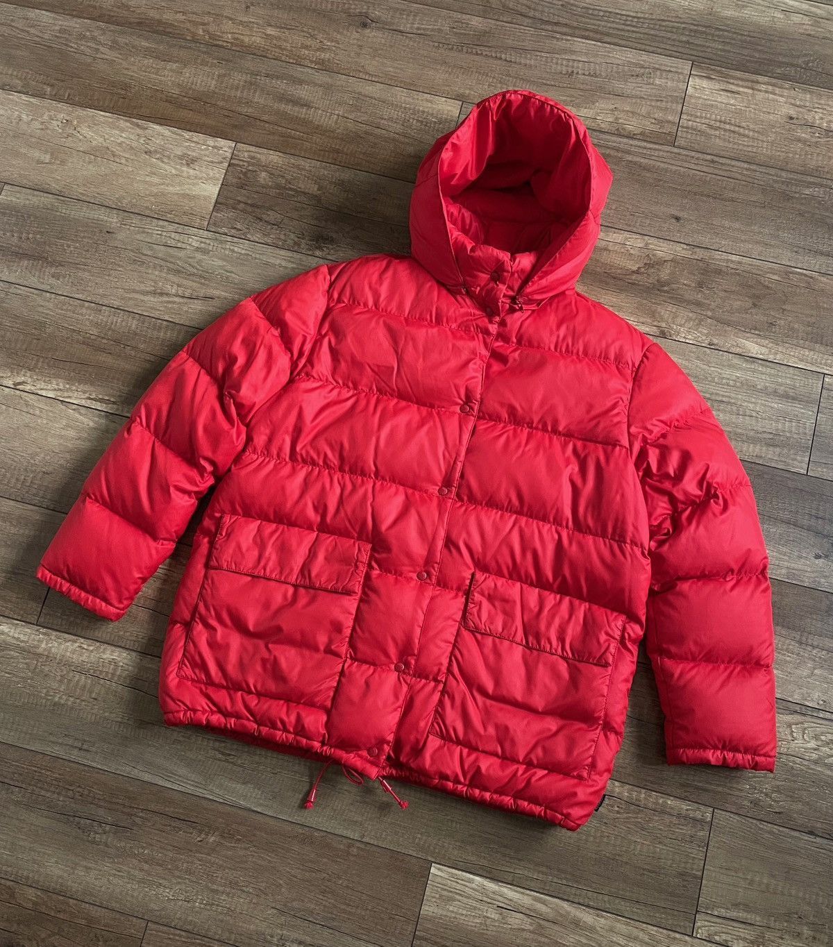 Moncler Vintage Moncler Grenoble Red Down Hooded Puffer Jacket Size L / US 10 / IT 46 - 2 Thumbnail