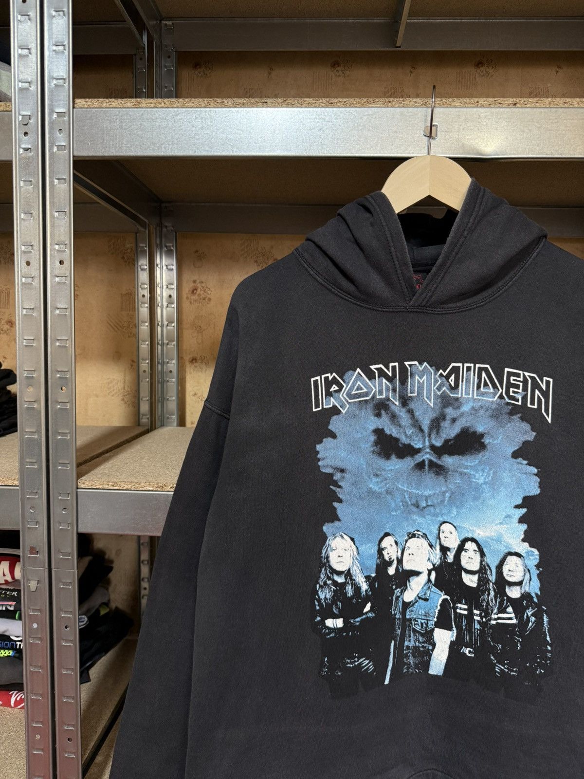 Band Tees × Vintage Vintage 2000’s Iron Maiden Retro Rock Band Hoodie Y2K Hype Size US XL / EU 56 / 4 - 3 Thumbnail