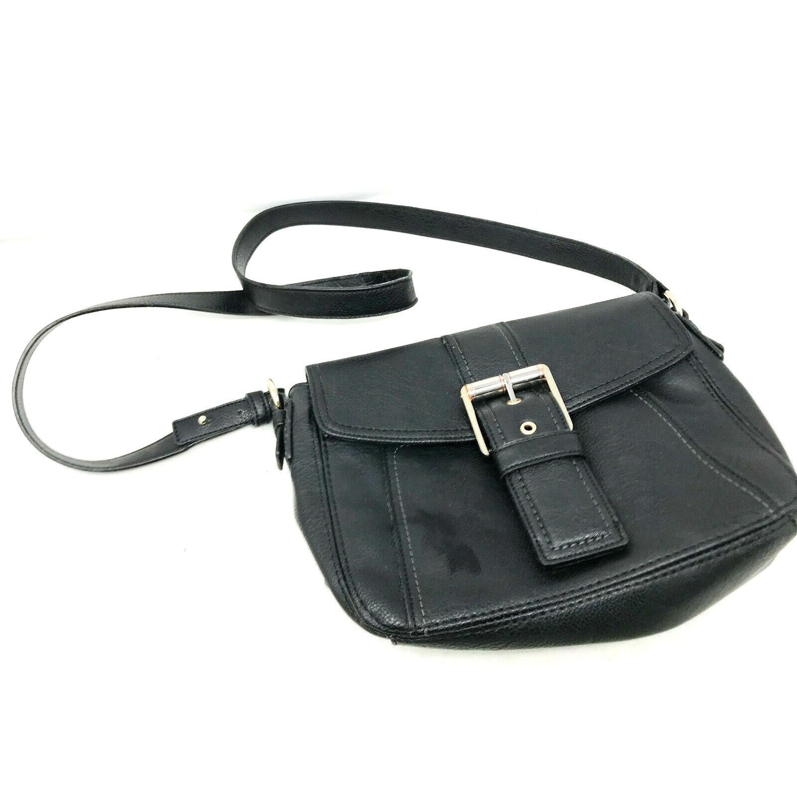 Liz Claiborne LIZ CLAIBORNE Black Faux Leather Crossbody Bag w Large Front Size ONE SIZE - 1 Thumbnail