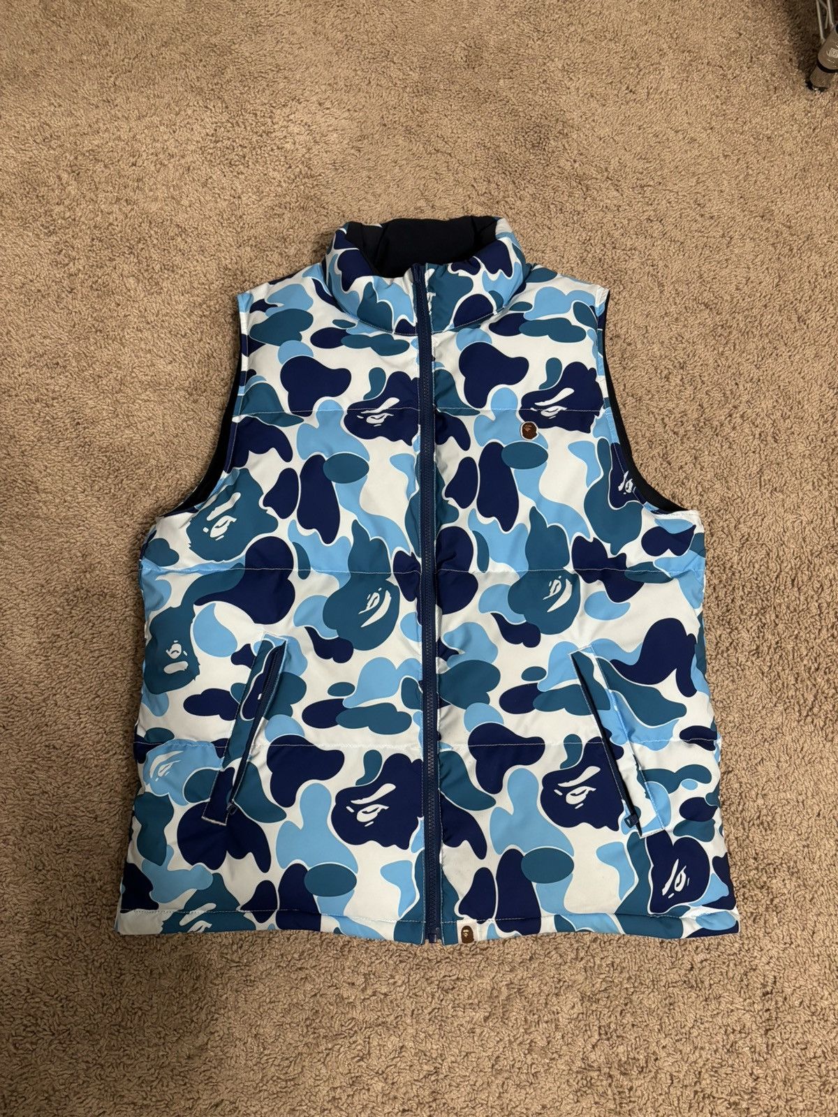 BAPE ABC Camo Reversible Down Vest Blue