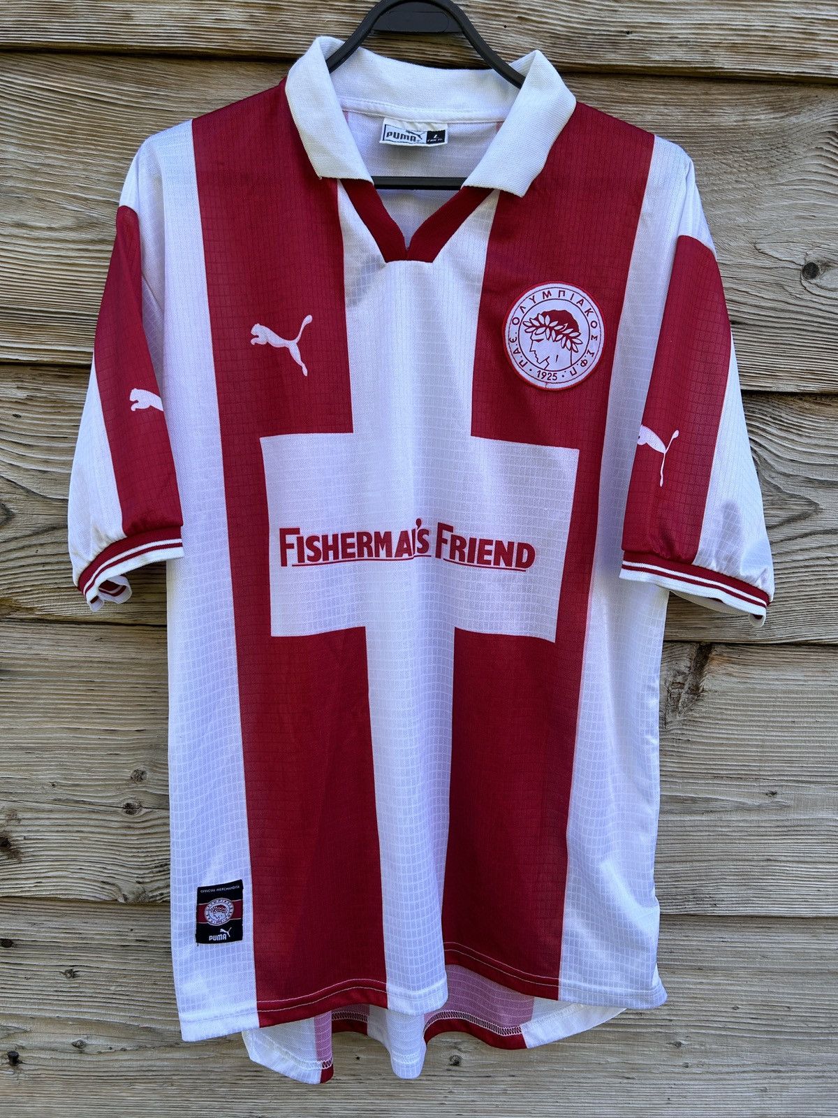 Puma 90s Vintage Puma Olympiacos Fc Unreleased Soccer Jersey Size US L / EU 52-54 / 3 - 1 Thumbnail