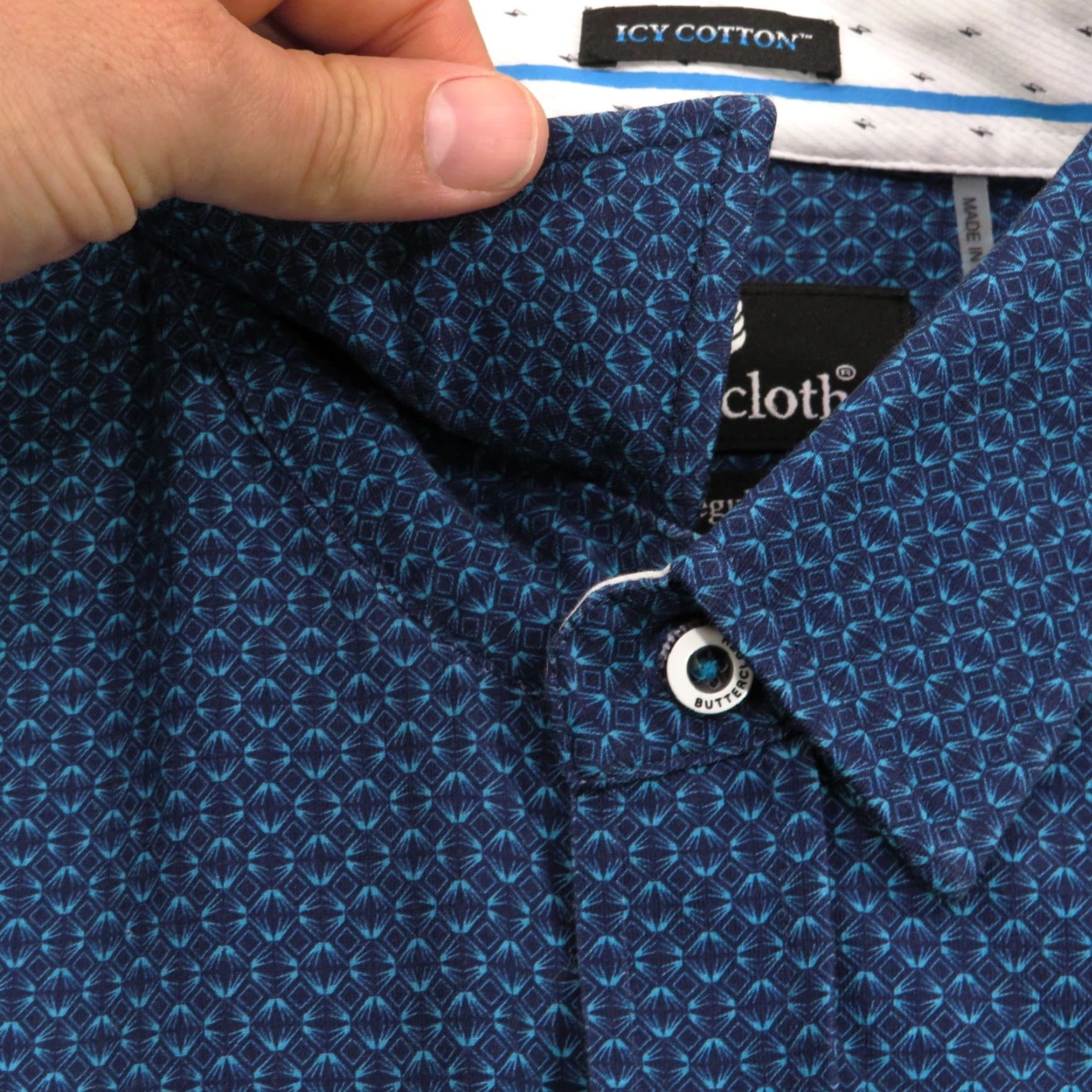 Buttero VINTAGE Buttercloth Shirt XL Mens Icy Cotton Blue Short Sleeve Button Up Butter Cloth Size US XL / EU 56 / 4 - 4 Thumbnail