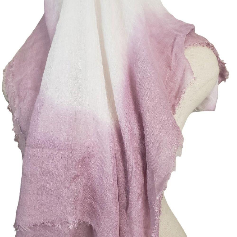 Chicos CT837 Chico's Lavender & White Small Fringed Wrap Size ONE SIZE - 3 Thumbnail
