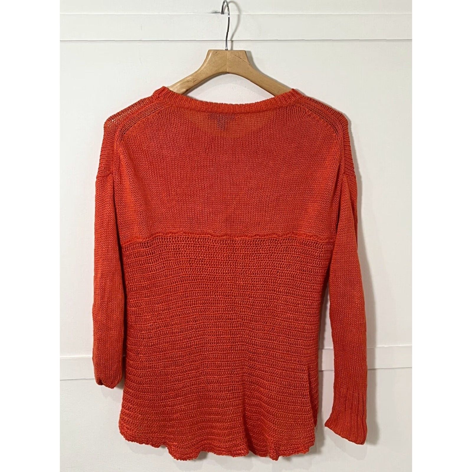 J.Crew J. Crew Linen Sweater Womens Small Orange Long Sleeve Size S / US 4 / IT 40 - 2 Thumbnail