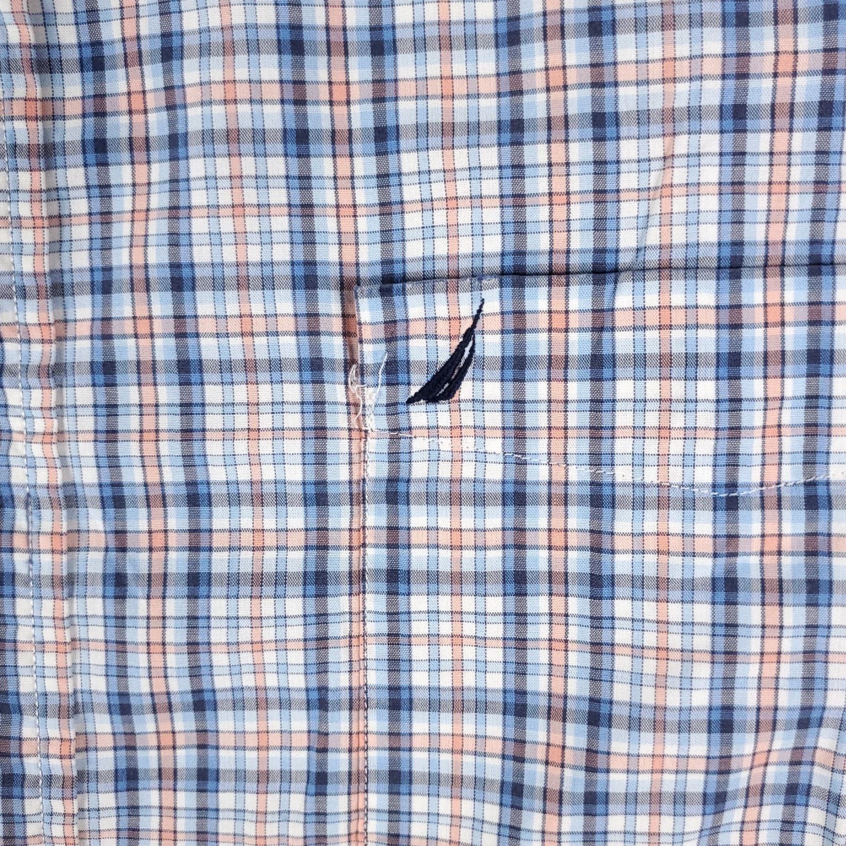 Nautica Nautica Blue Plaid Button-Up Shirt Mens XL Short Sleeve Casual Modern Size US XL / EU 56 / 4 - 2 Thumbnail