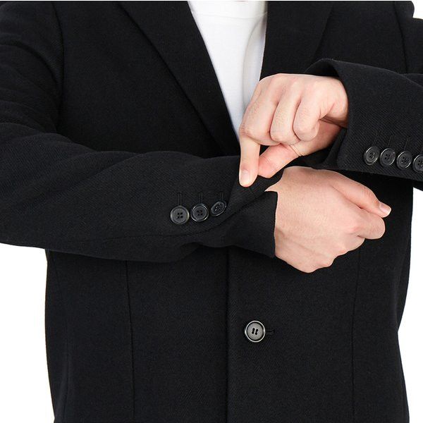 Saint Laurent Paris o1s1wg110824 Chesterfield Coat Pointed Lapels Wool in Black Size US S / EU 44-46 / 1 - 11 Thumbnail