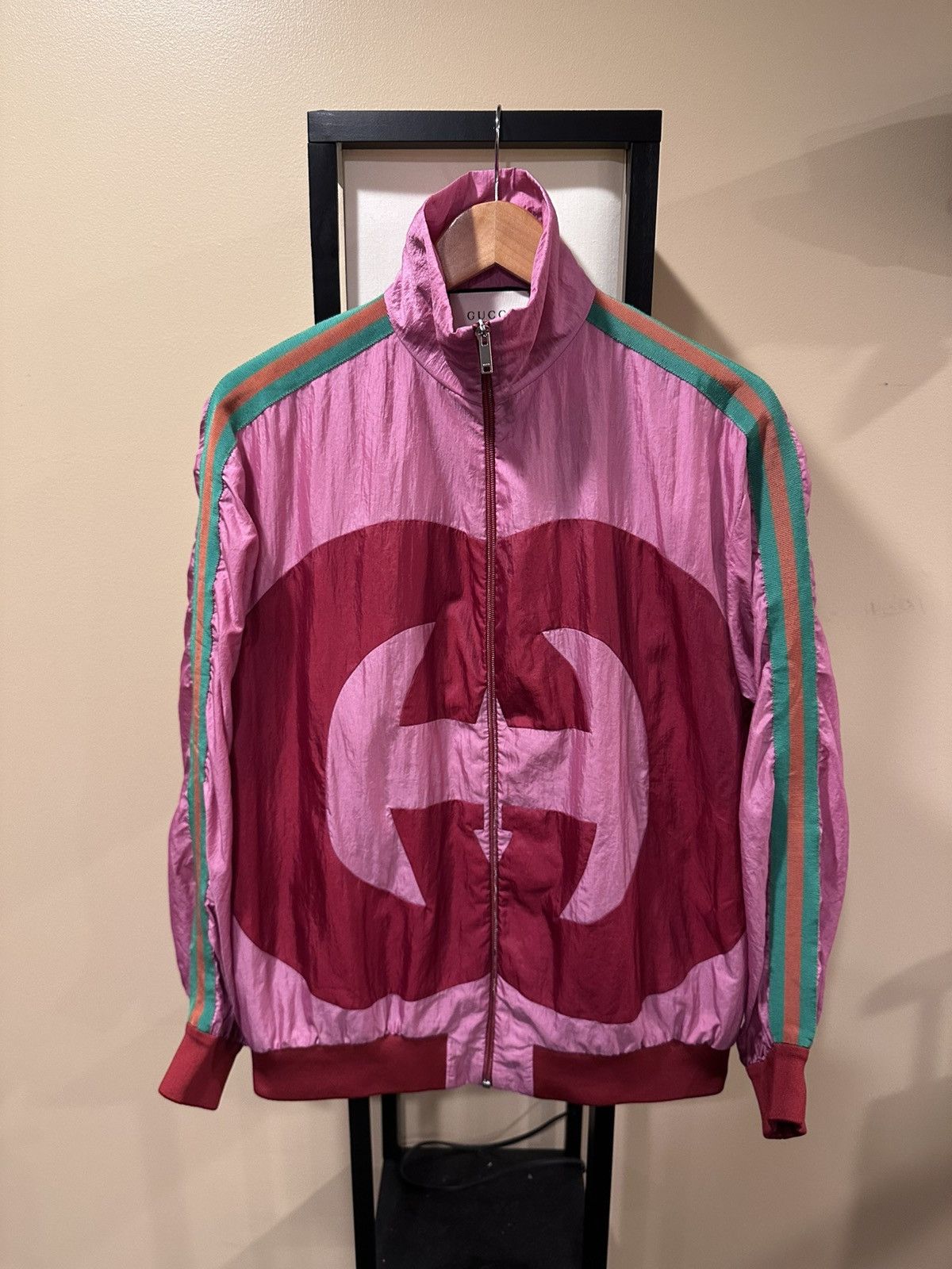 Gucci Gucci GG Logo Pink Zip Up Windbreaker Technical 2018 Jacket Size US M / EU 48-50 / 2 - 1 Thumbnail