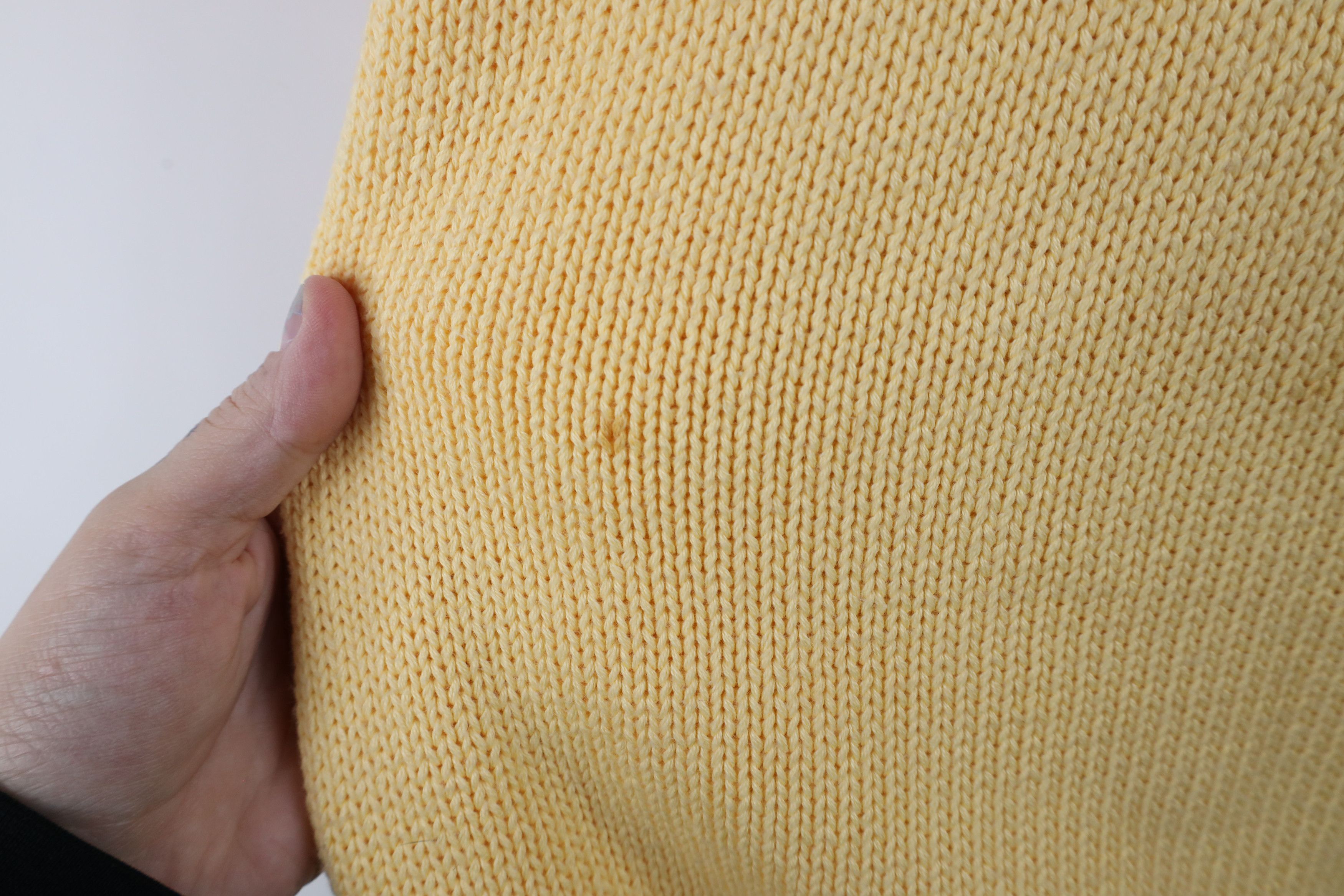 Vintage Vintage 90s Streetwear Blank Cotton Knit Sweater Yellow Size US XXL / EU 58 / 5 - 5 Thumbnail