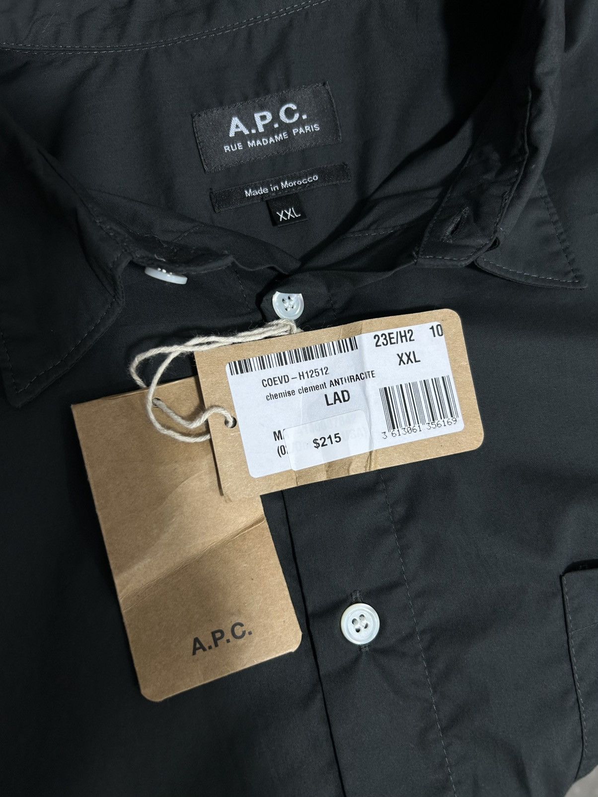 A.P.C. A.P.C. Chemise Clement Anthracite Size US XXL / EU 58 / 5 - 4 Thumbnail