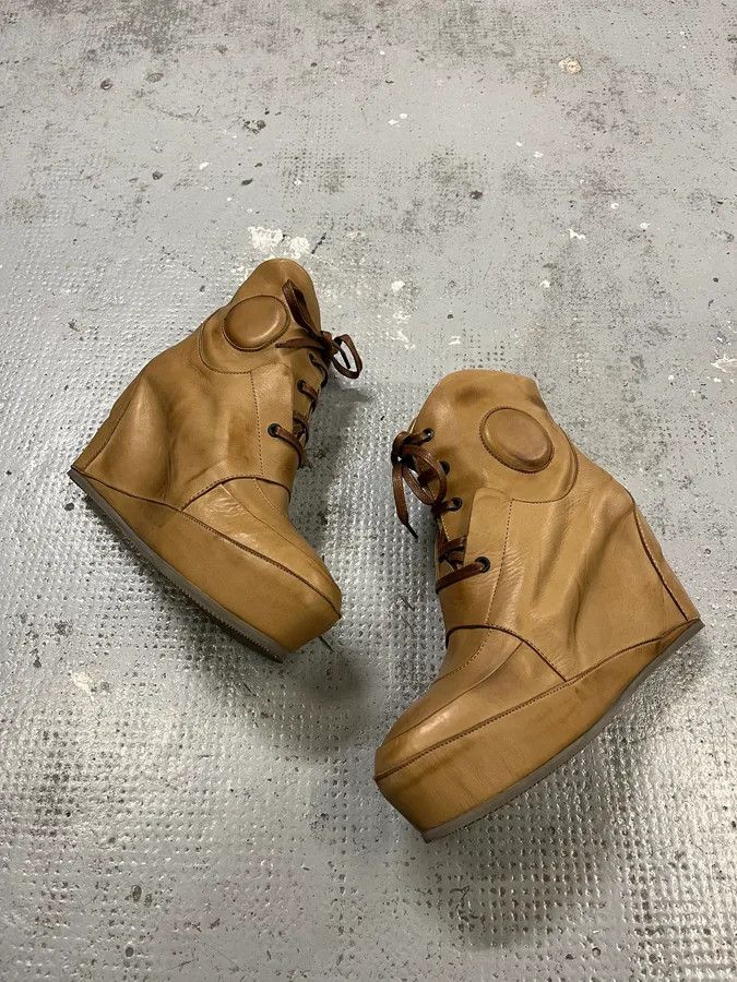 Marithe + Francois Girbaud Marithé + François Girbaud Camel Leather Heels Size US 8.5 / IT 38.5 - 3 Thumbnail