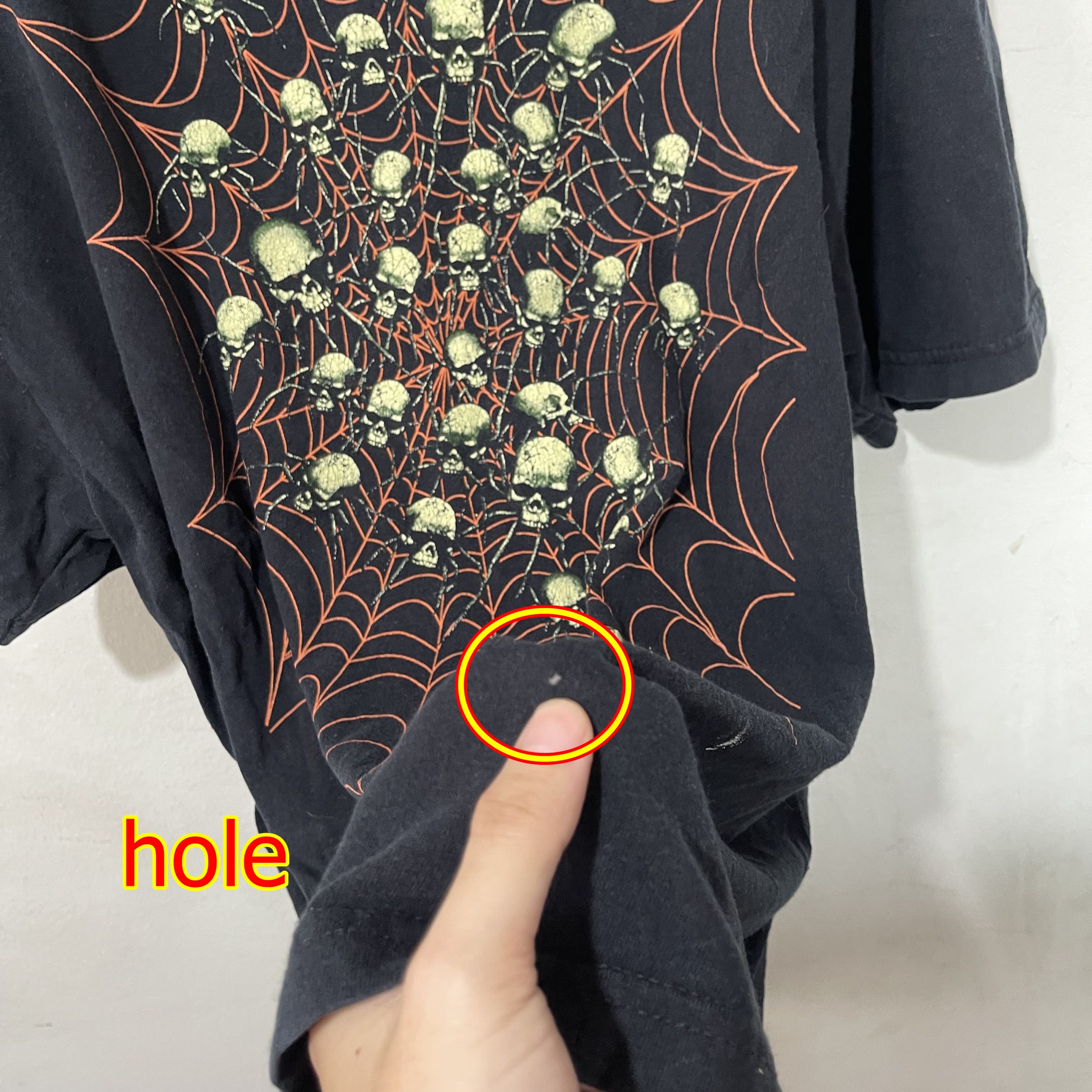 Vintage Vintage Skull Spider Web T-Shirt Size US XL / EU 56 / 4 - 6 Thumbnail