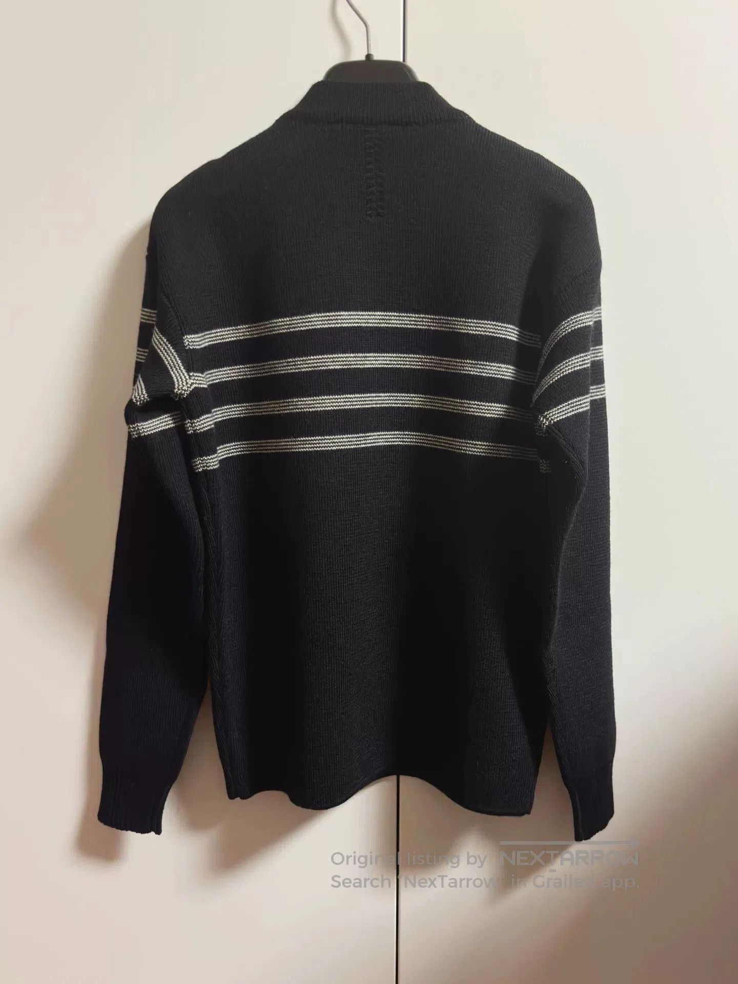 Saint Laurent Paris black striped shoulder button knit sweater. Size US S / EU 44-46 / 1 - 4 Thumbnail