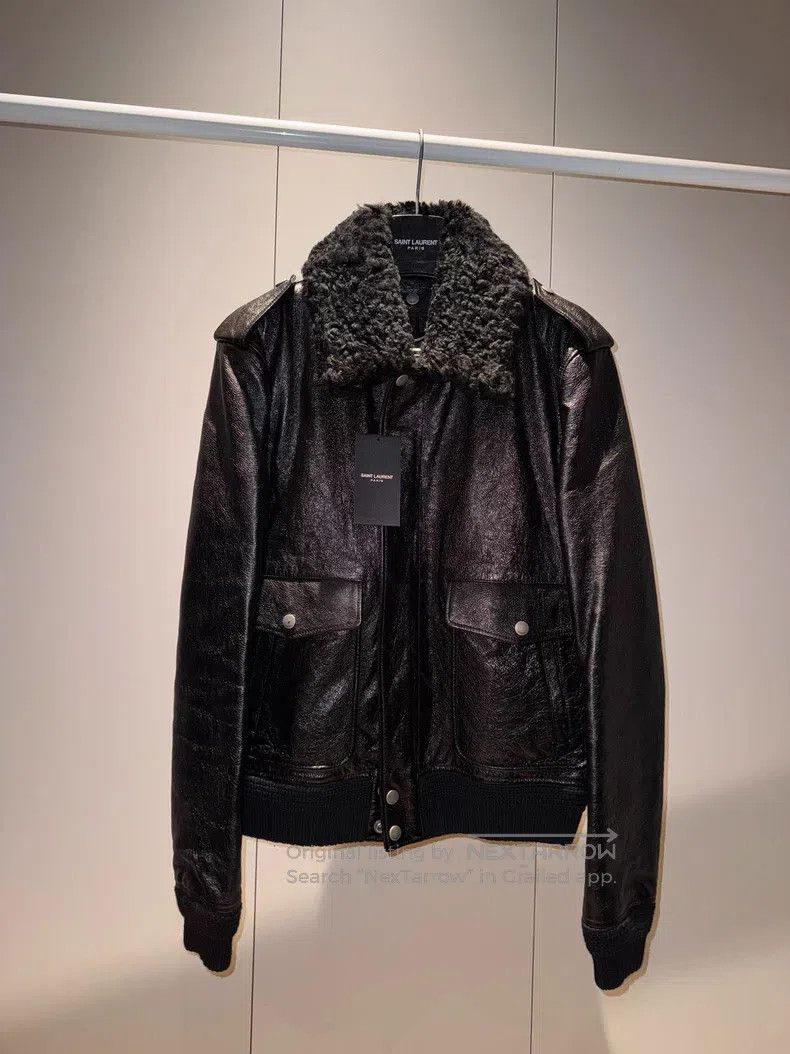 Saint Laurent Paris Saint Laurent Paris Leather and Wool Knit Jacket Size US M / EU 48-50 / 2 - 1 Thumbnail