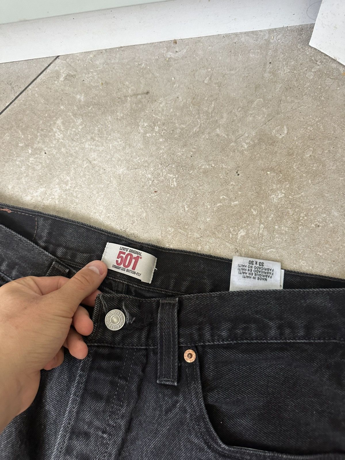 Levi's Levis 501 Black Denim Jeans Faded Vintage Size US 32 / EU 48 - 8 Thumbnail