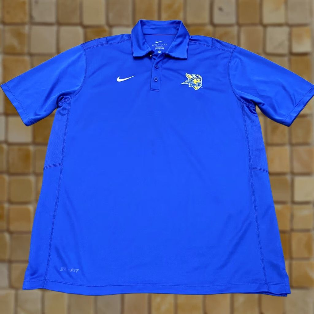 Nike Nike Polo Shirt Mens M Blue Viking Logo Dri Fit Short Sleeve Golf Casual Size US M / EU 48-50 / 2 - 1 Thumbnail