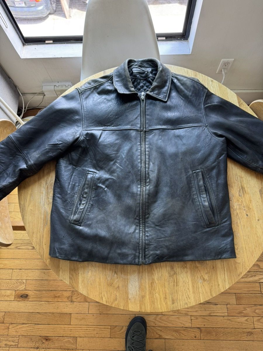 Liz Claiborne Distressed Vintage Liz Claiborne/Access Leather Jacket Size US L / EU 52-54 / 3 - 1 Thumbnail