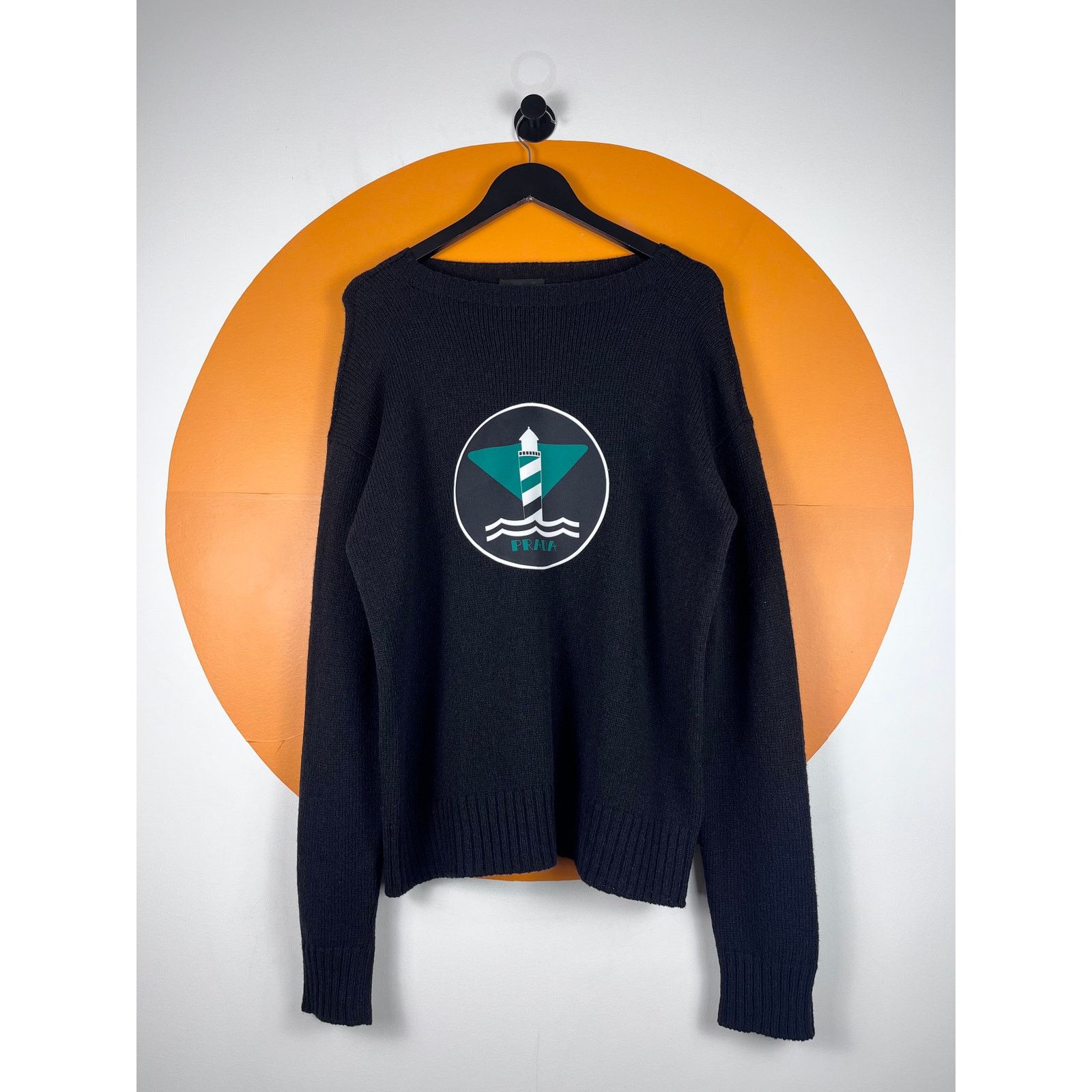 Miu Miu × Prada Prada sweater wool Italy designer luxury chest logo 2018 Size US XL / EU 56 / 4 - 1 Thumbnail