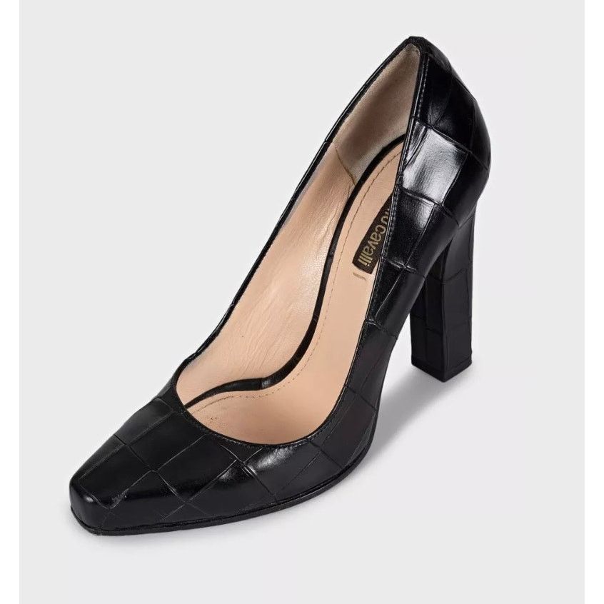 Roberto Cavalli Roberto Cavalli Black Embossed Leather Pumps Sz.36 Size US 6 / IT 36 - 3 Thumbnail
