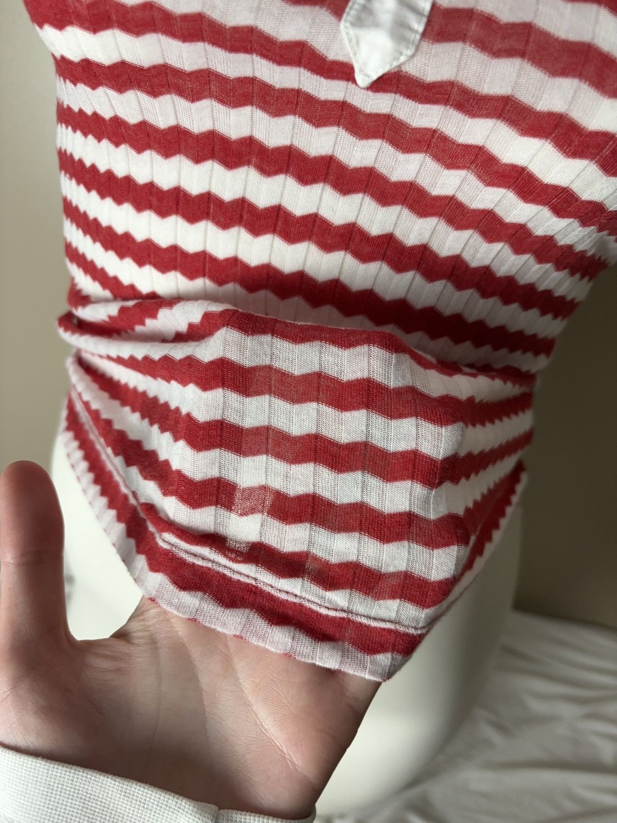 Vintage Vintage coquette style striped tee t-shirt button up blouse Size XS / US 0-2 / IT 36-38 - 7 Thumbnail