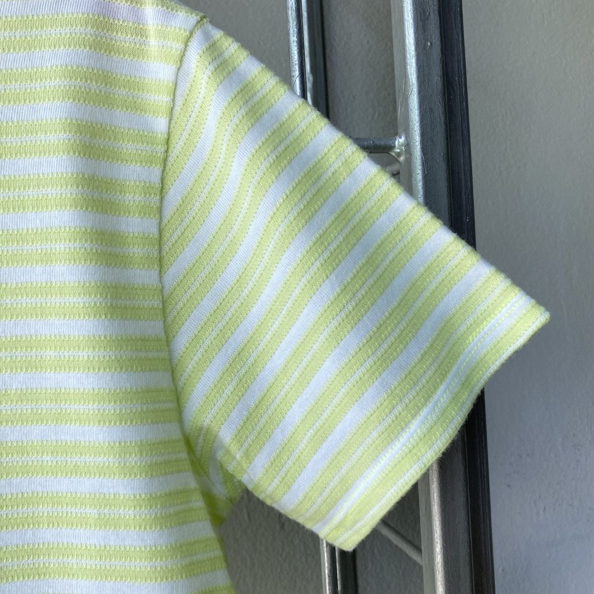 Courreges Courreges Lime Green Striped Short Sleeve Tee Size XS / US 0-2 / IT 36-38 - 5 Thumbnail