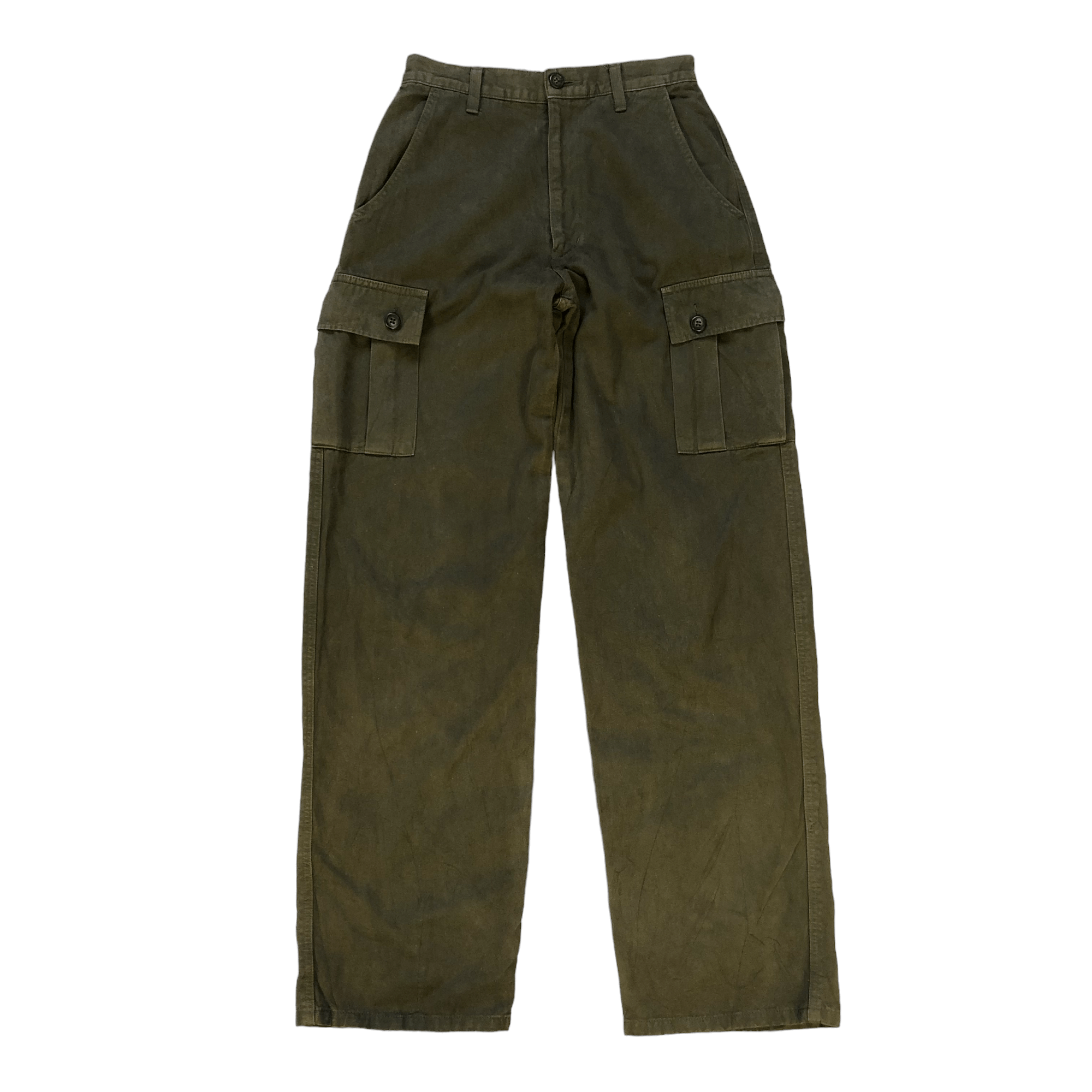 image of Vintage x Workers Criptana Made In Japan 6 Pocket Cargo Pants 5983-216 in Green Olive (Size 26)