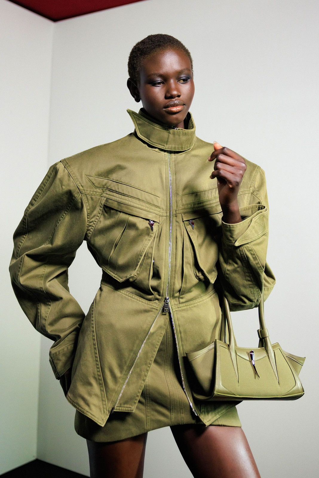 Spring 2025 Mugler Cargo Jacket in Green, Women's — image 3 of 6