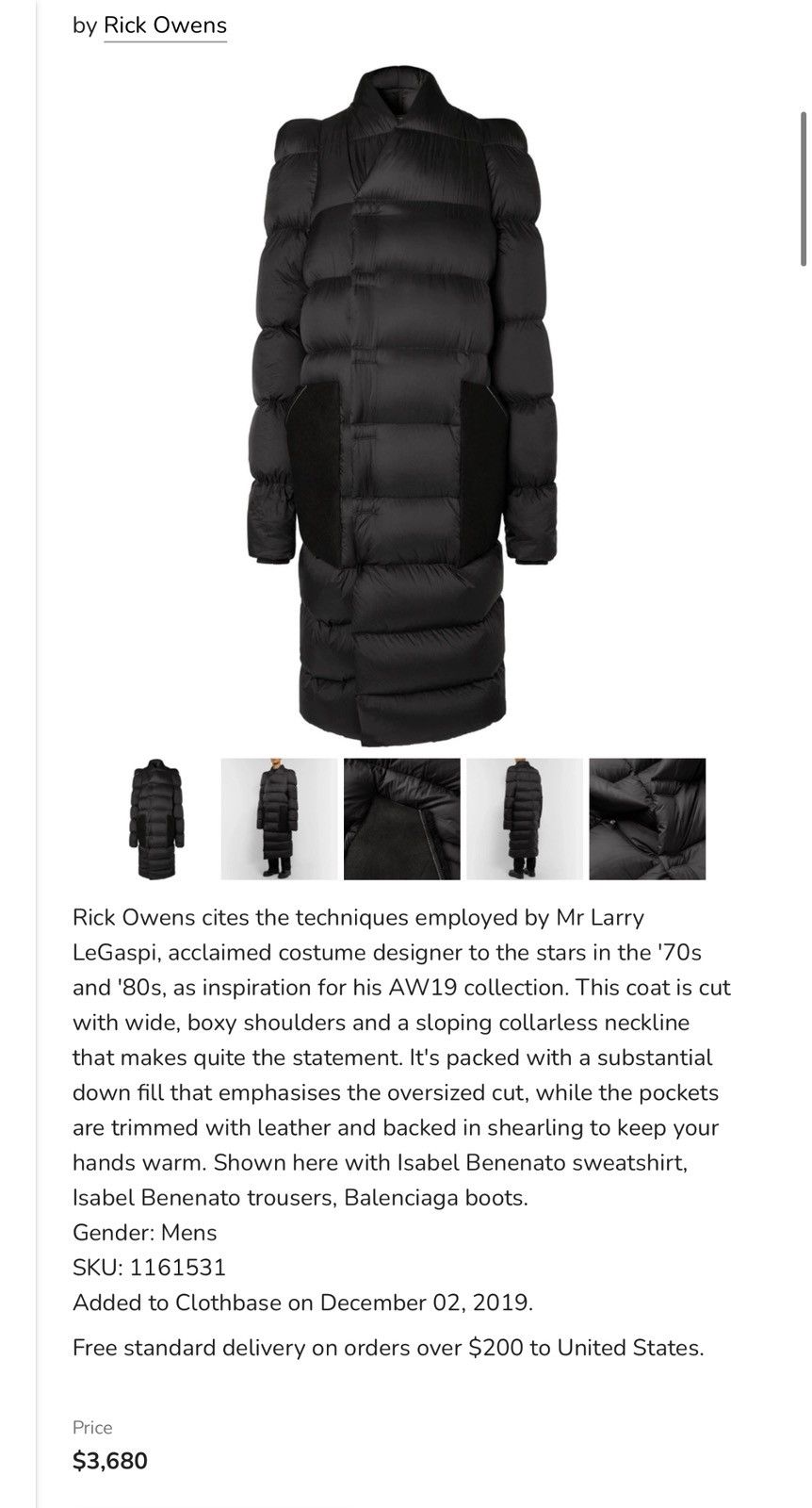 Rick Owens Rick Owens Larry 19 Size US S / EU 44-46 / 1 - 7 Thumbnail