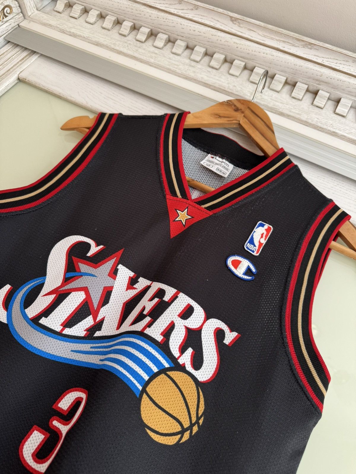 Champion × NBA × Vintage Vintage Iverson #3 Philadelphia Sixers NBA Jersey Basketball Size US XS / EU 42 / 0 - 6 Thumbnail