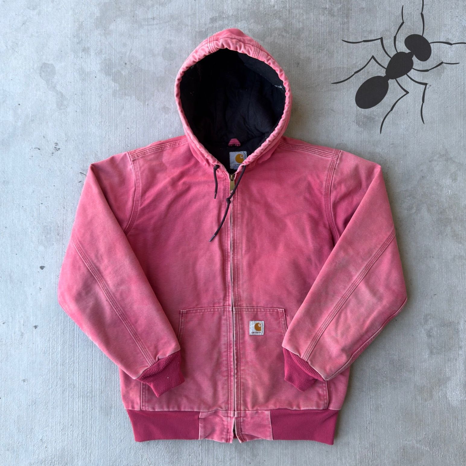 Carhartt × Vintage Vintage Y2K Carhartt WOMENS WJ130 pink hooded work jacket Size US S / EU 44-46 / 1 - 1 Thumbnail