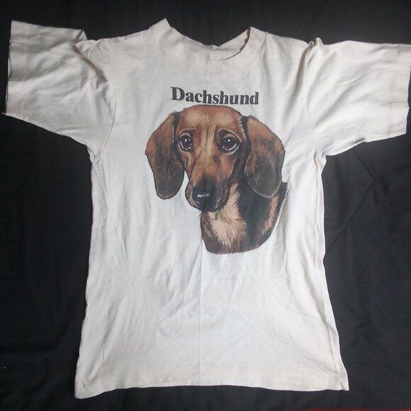 Other Vintage 90s Dachshund Dog Illustration T-Shirt Size US S / EU 44-46 / 1 - 2 Thumbnail