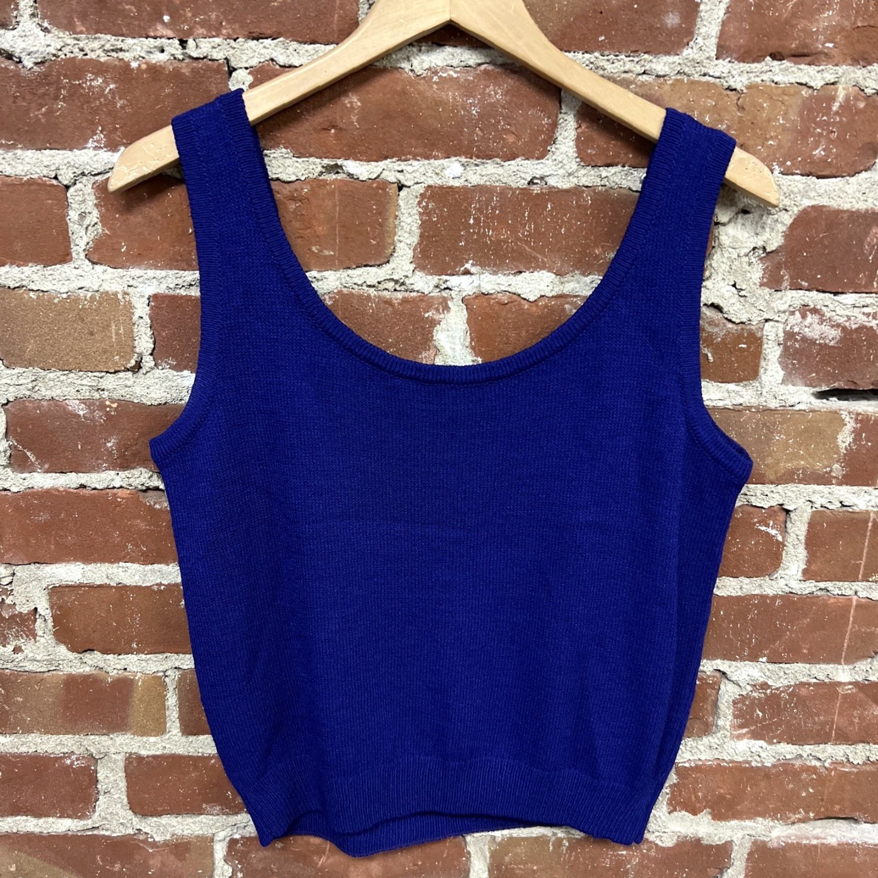 St. John St. John Blue Wool Blend Knit Tank Top Blouse Medium P Size M / US 6-8 / IT 42-44 - 3 Thumbnail