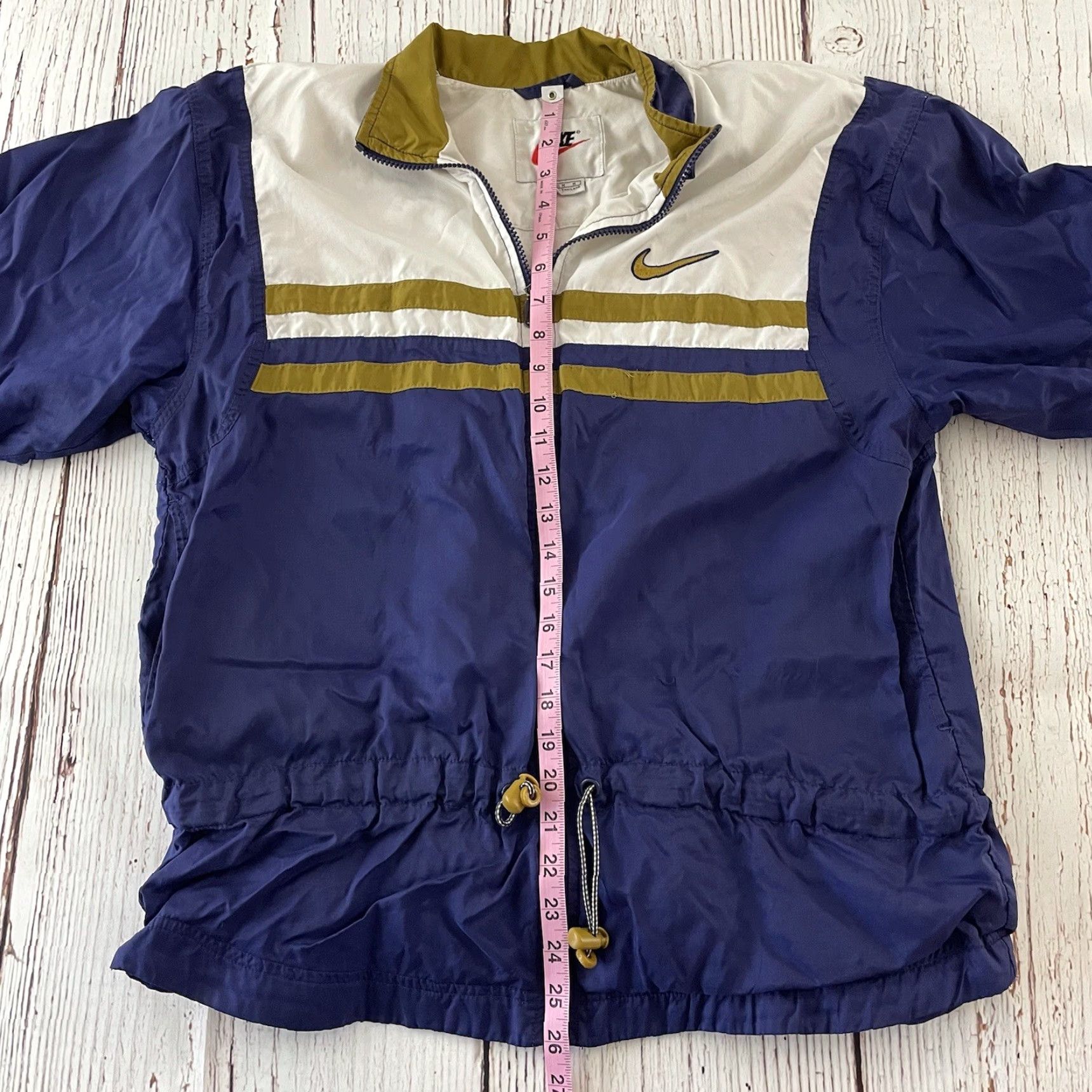 Nike Nike Windbreaker Jacket Women M White Blue Gold Full Zip Lined Nylon VTG Track Windbreaker Size M / US 6-8 / IT 42-44 - 6 Thumbnail