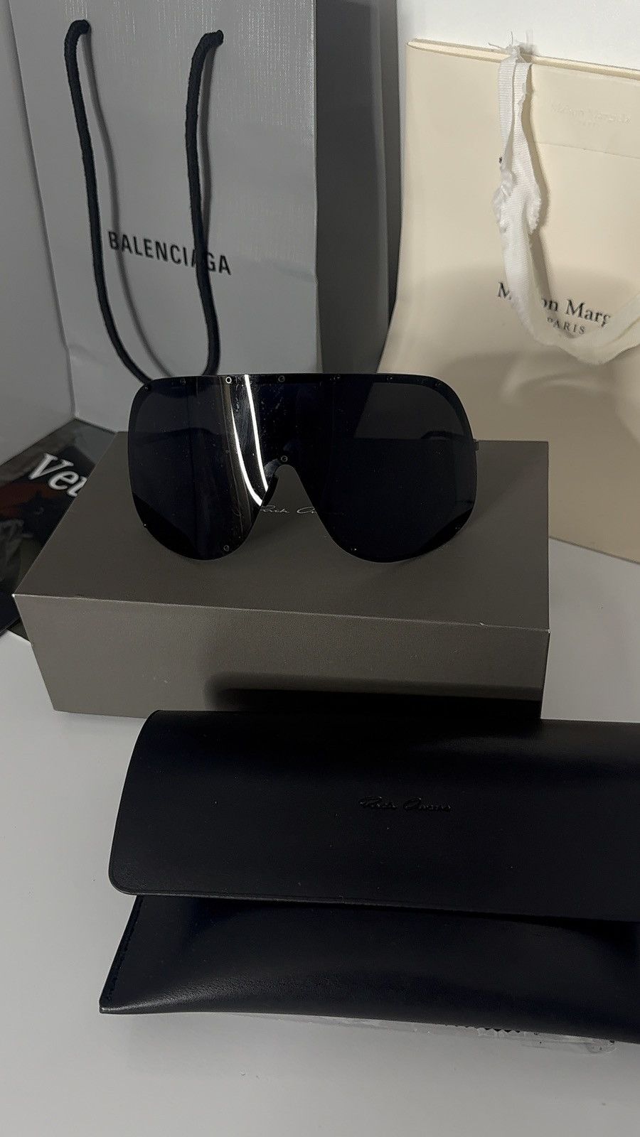 Rick Owens ✅ Rick Owens Mask Sunglasses Black Black Size ONE SIZE - 2 Thumbnail