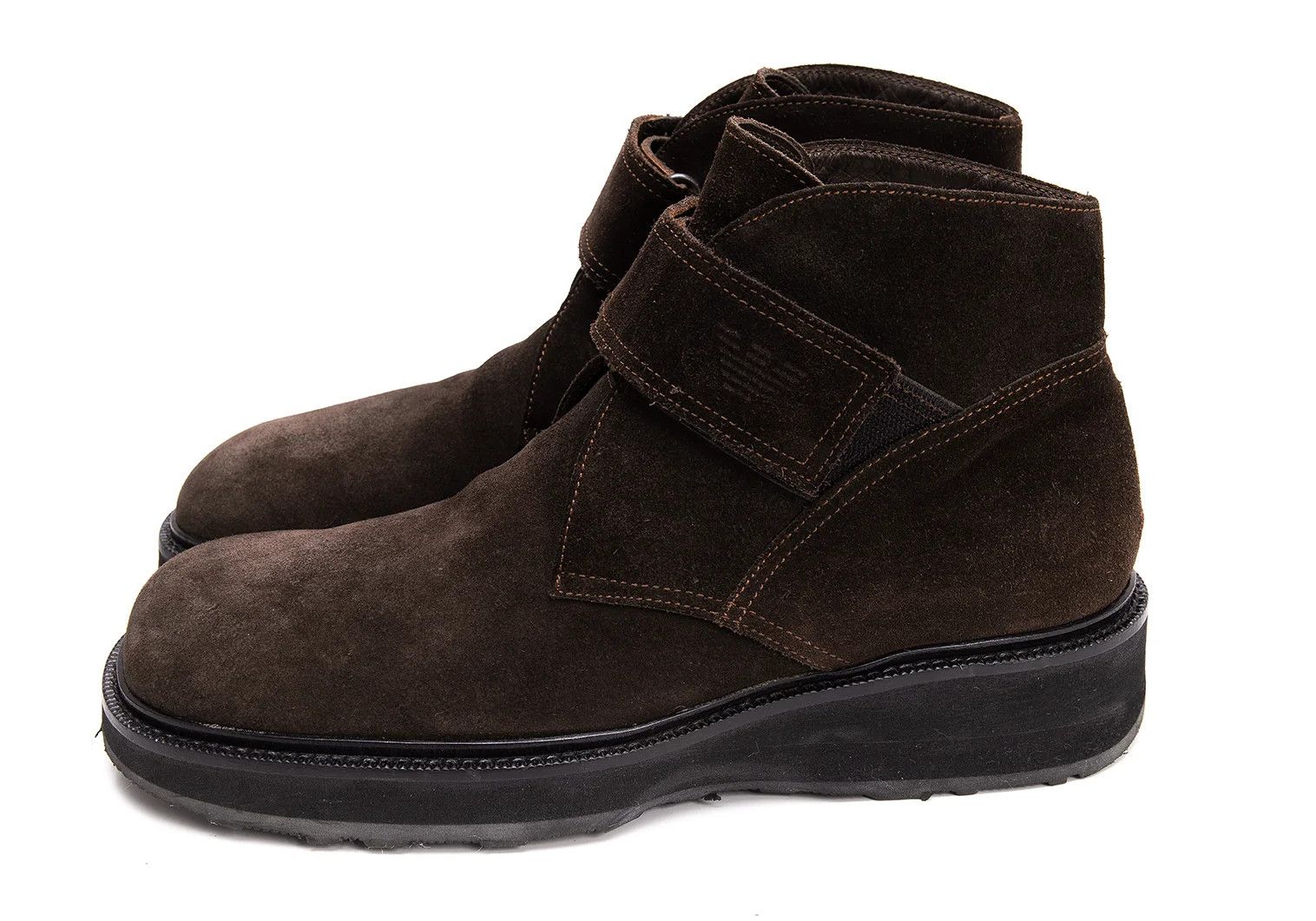 Emporio Armani Velcro Suede Boots in Dark Brown Size 41 (Approx. 25.5 cm) Size US 8 / EU 41 - 4 Thumbnail