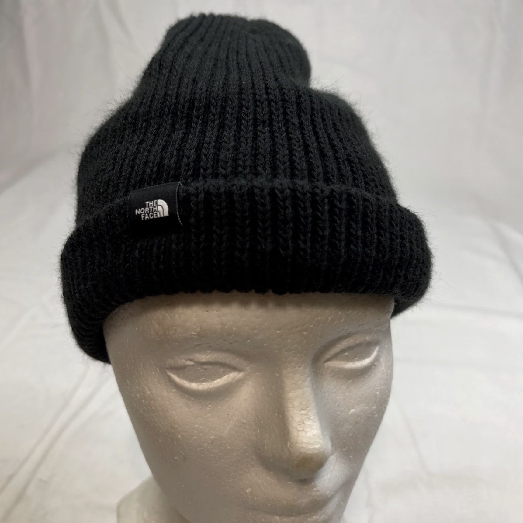 Vintage North Face Black Core Classic Knit Ribbed Beanie Cuffed Skull Cap Mens OS Fleece Size US M / EU 48-50 / 2 - 5 Thumbnail