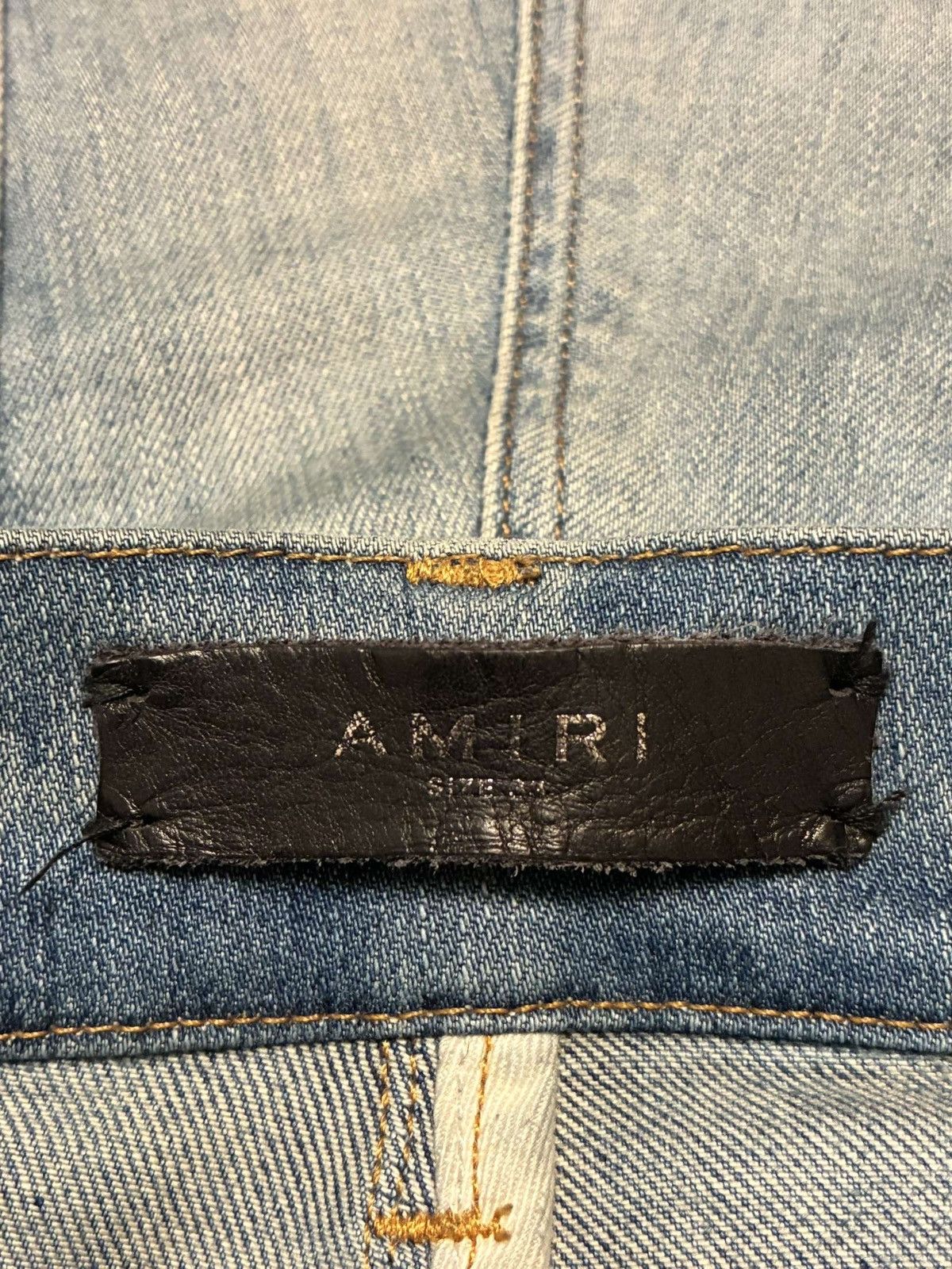 Amiri Amiri art quilted patchwork denim size 33 Size US 33 - 4 Thumbnail