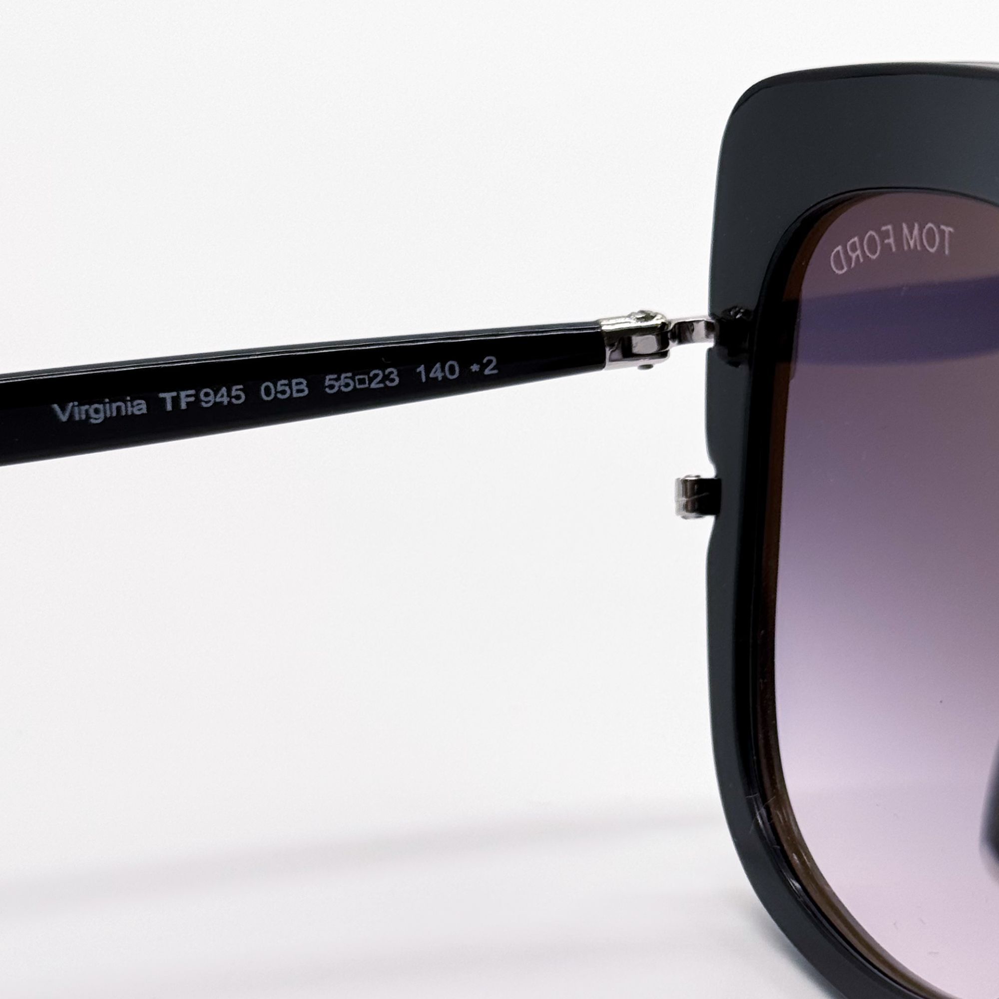 Tom Ford NEW TOM FORD VIRGINIA TF945 05B SUNGLASSES BLACK/GRAY WOMEN Size ONE SIZE - 6 Thumbnail