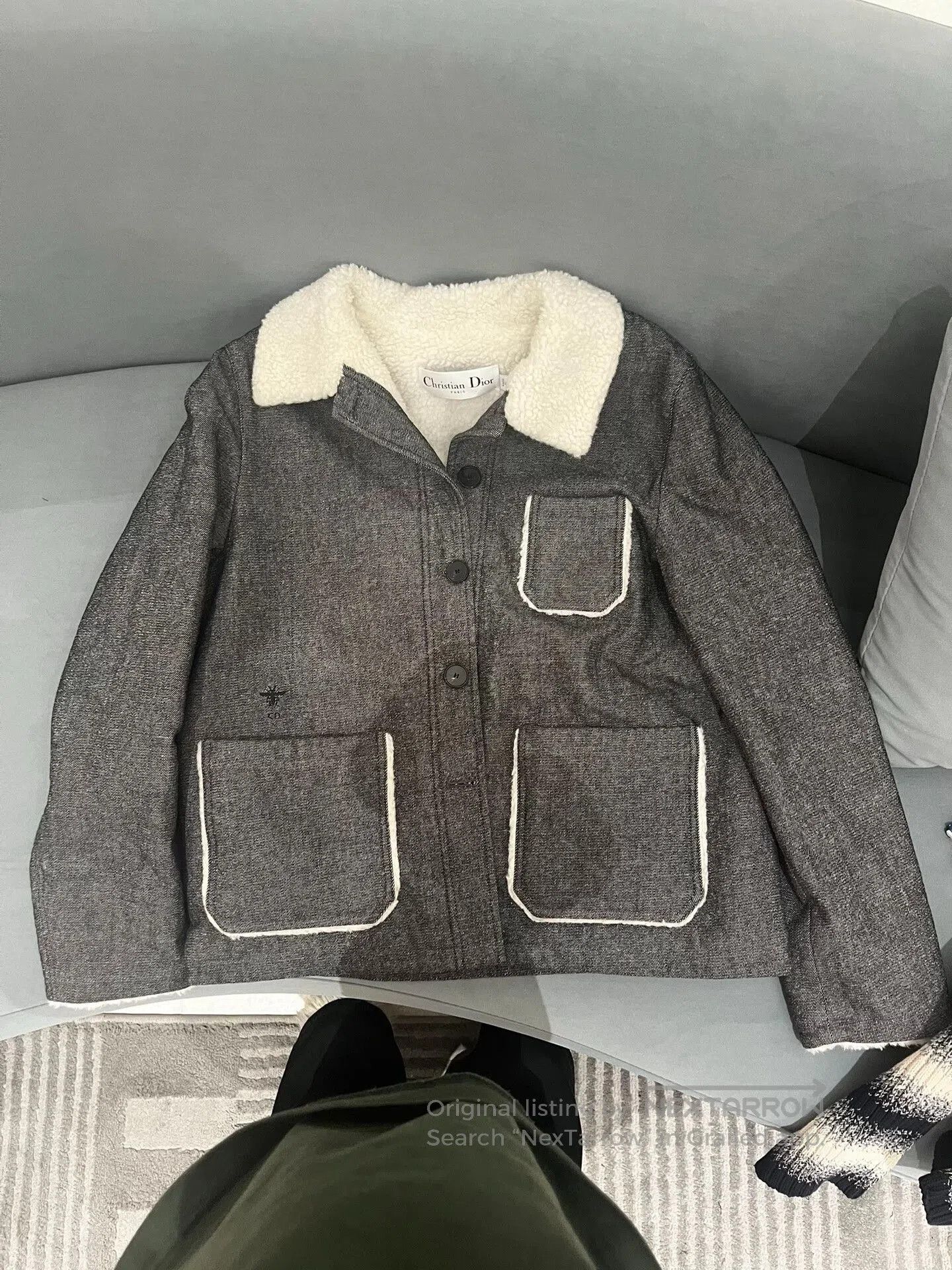 Dior gray dior jacket with shearling collar. Size S / US 4 / IT 40 - 1 Thumbnail