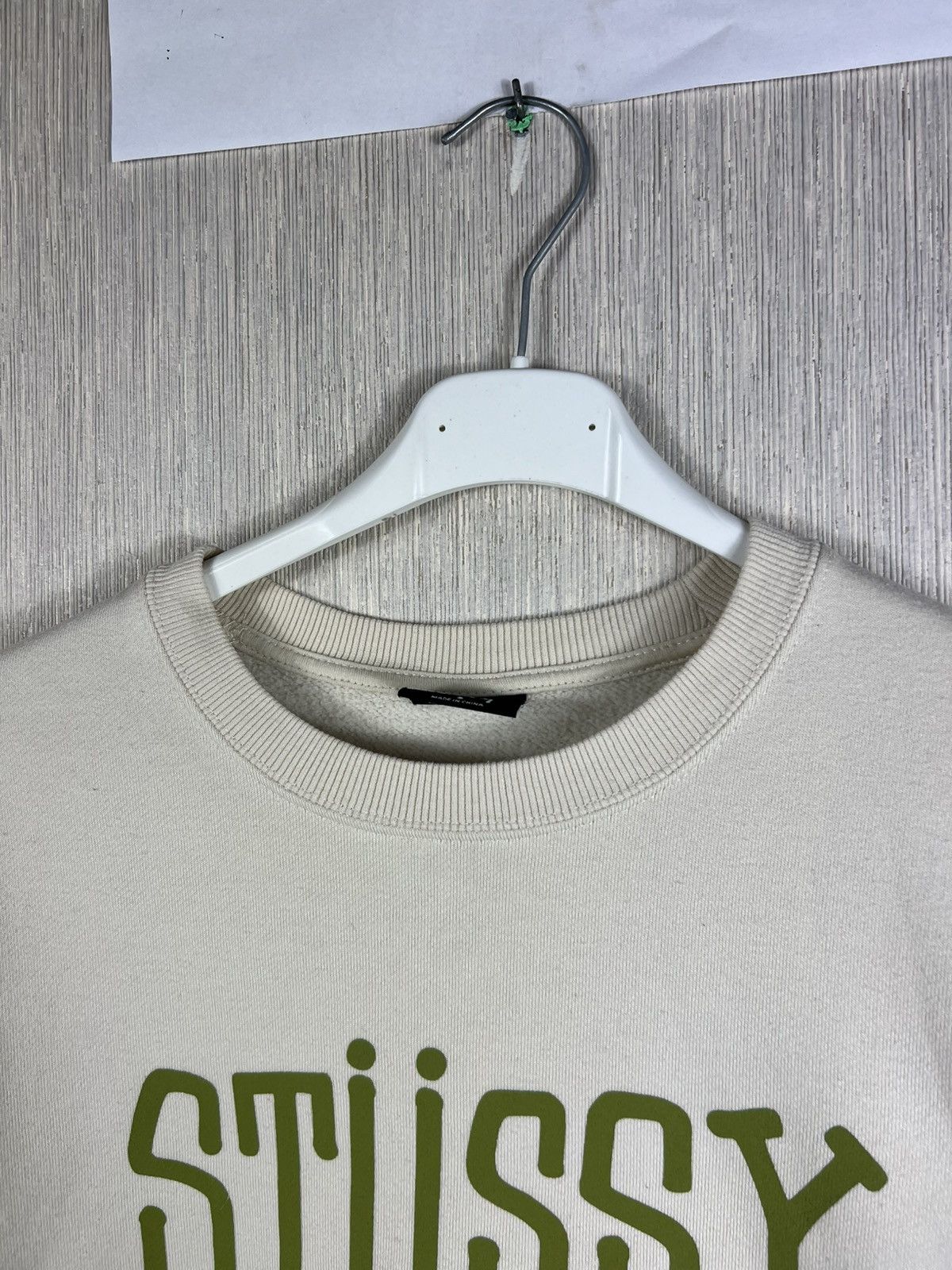 Stussy Vintage Stussy y2k cream green big logo crewneck sweatshirt Size US S / EU 44-46 / 1 - 10 Thumbnail