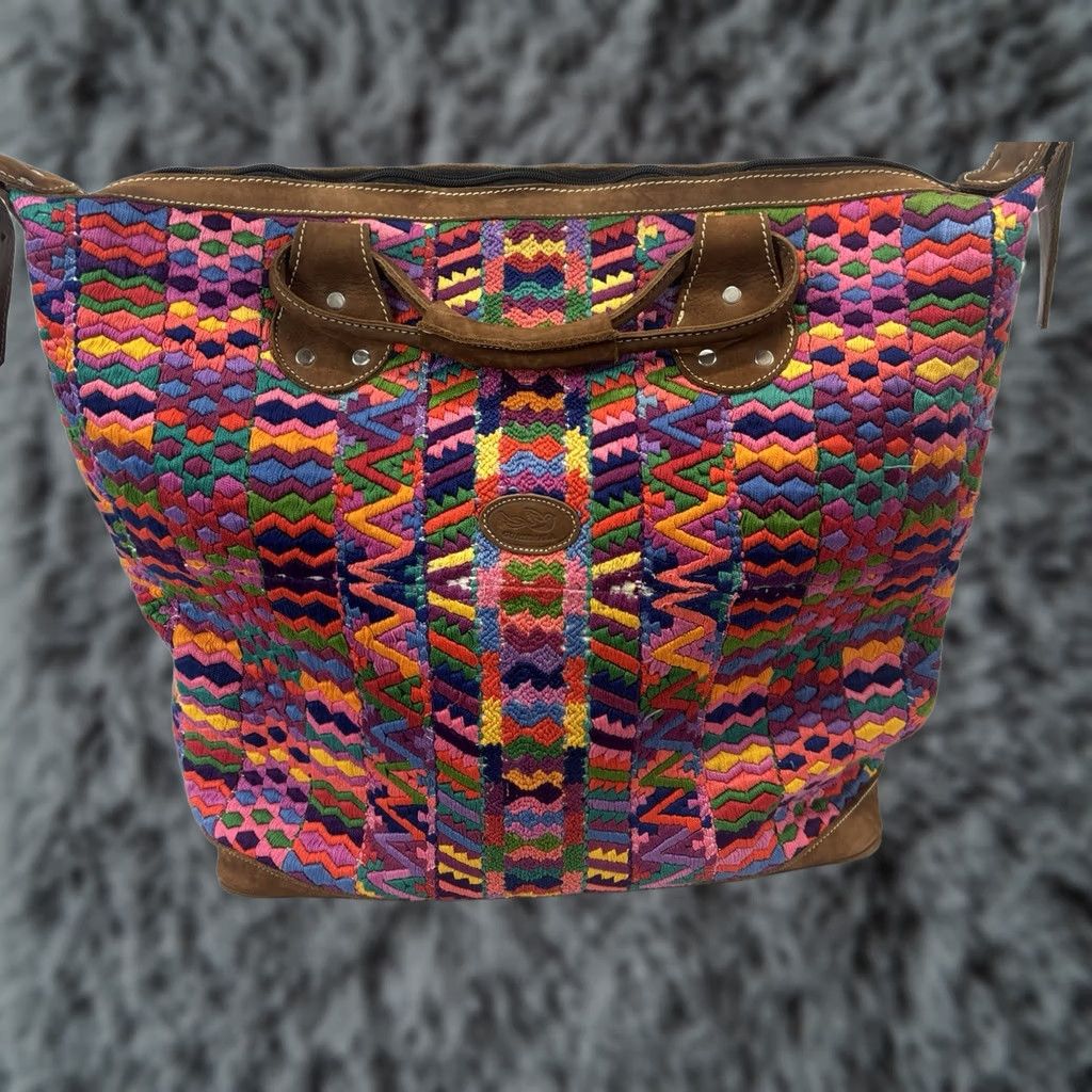 Vintage Guatemalan Huipil Weekender Travel Bag Unbranded Tote Convertible Size ONE SIZE - 1 Thumbnail