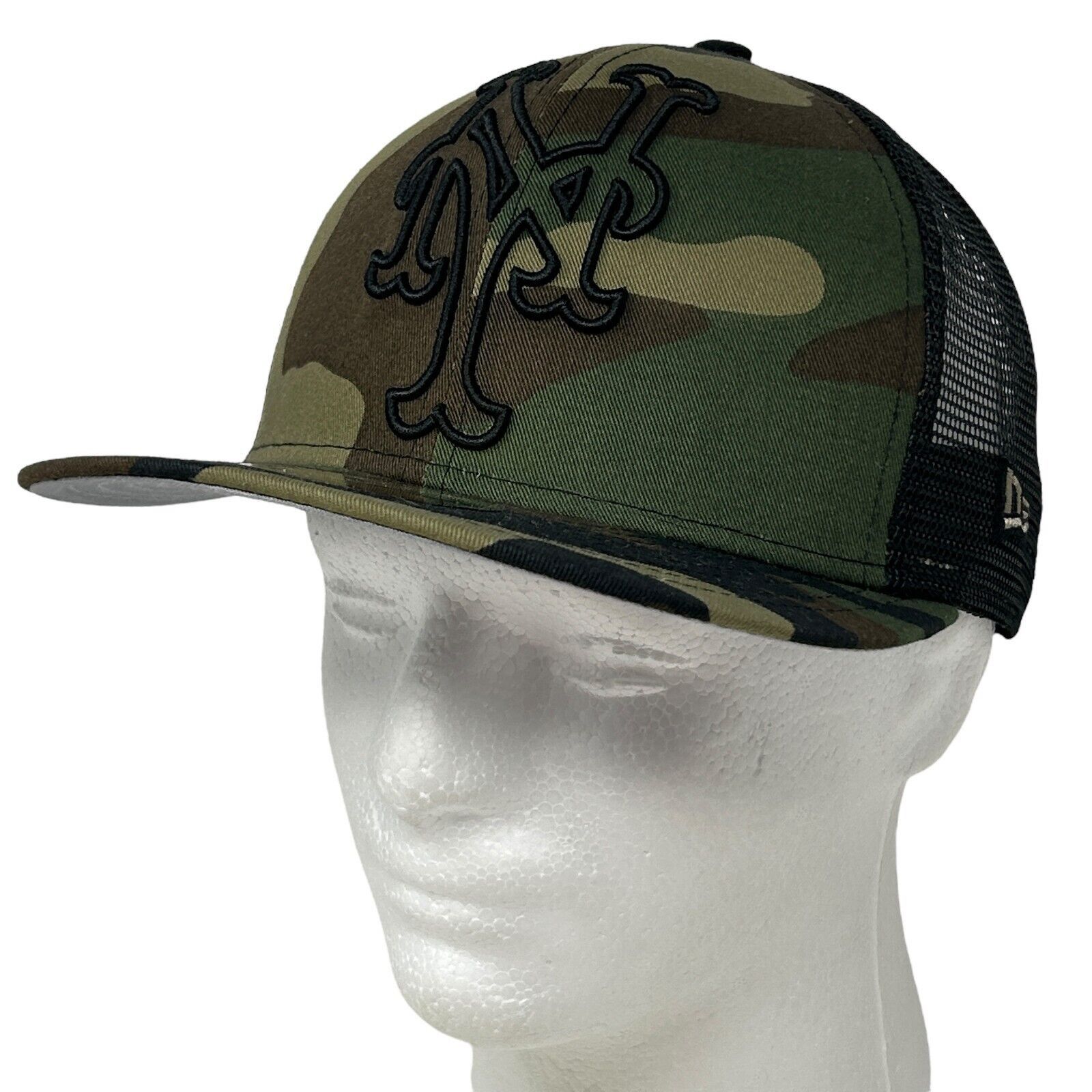 New Era New York NY Mets Camo Trucker Hat Baseball Cap Green 7 1/4 Size ONE SIZE - 11 Thumbnail