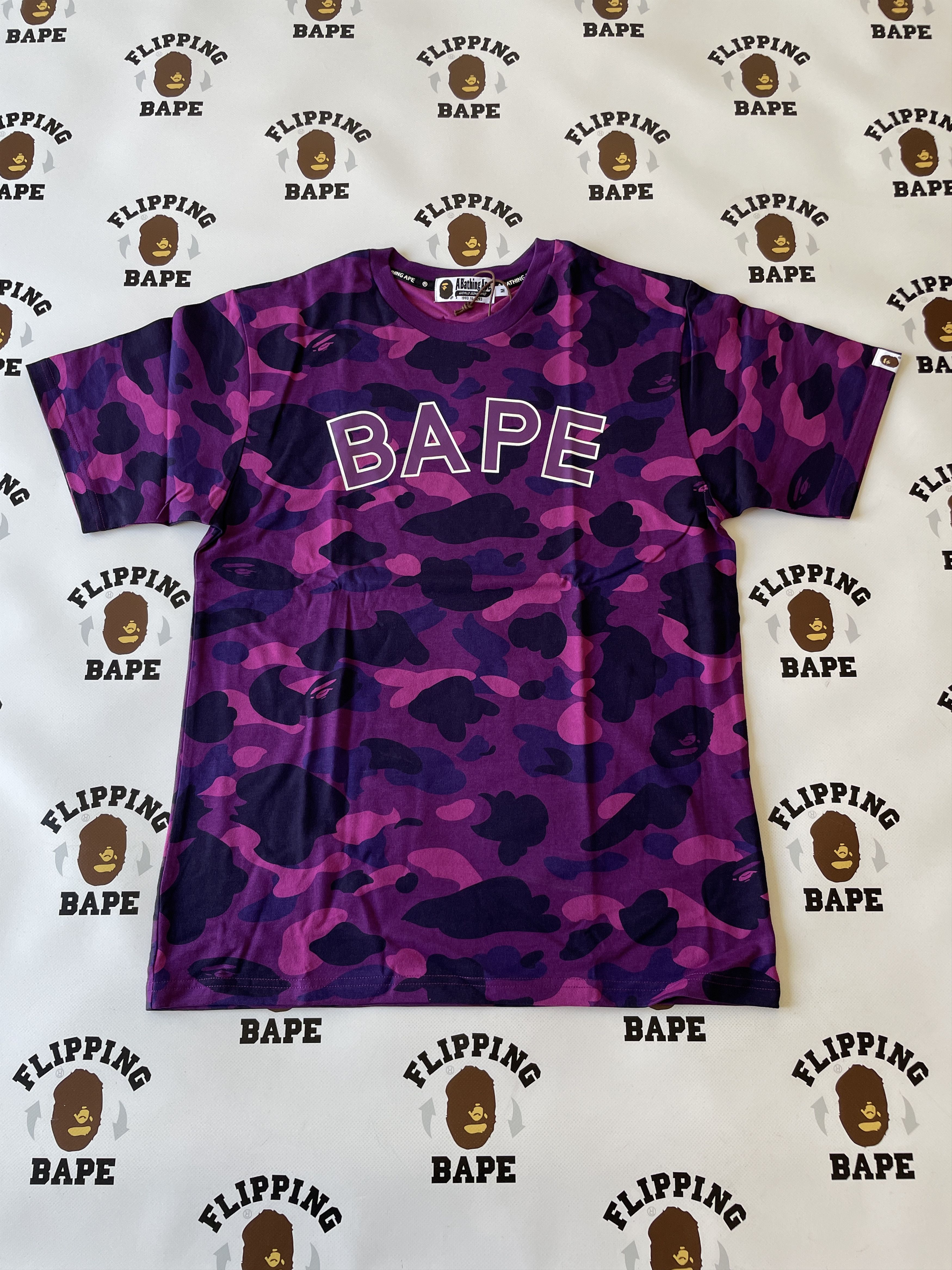 Purple camo bape shirt sales