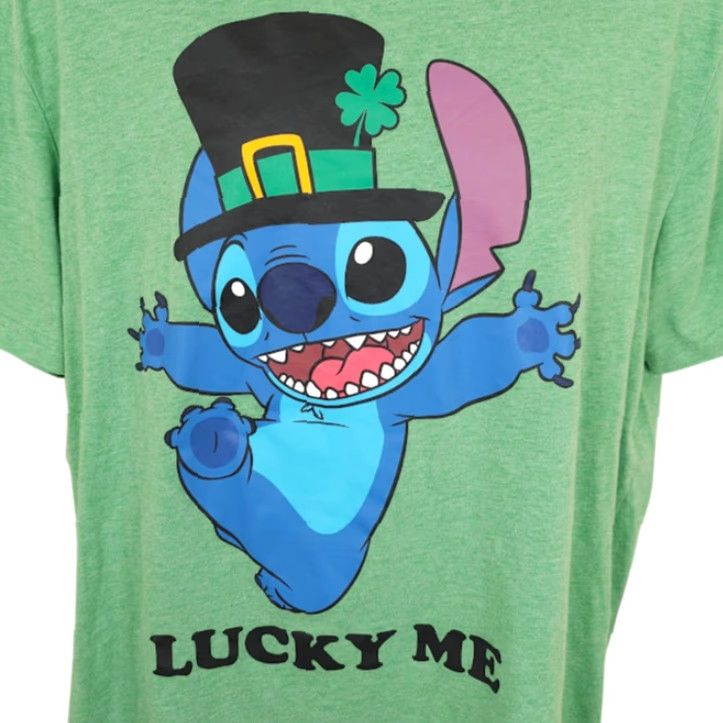 Disney Lilo & Stitch T Shirt Mens XL Green St Patricks Day Lucky Me Disney Shirt Mens XL Green St Patrick's Day Disney Size US XL / EU 56 / 4 - 2 Thumbnail