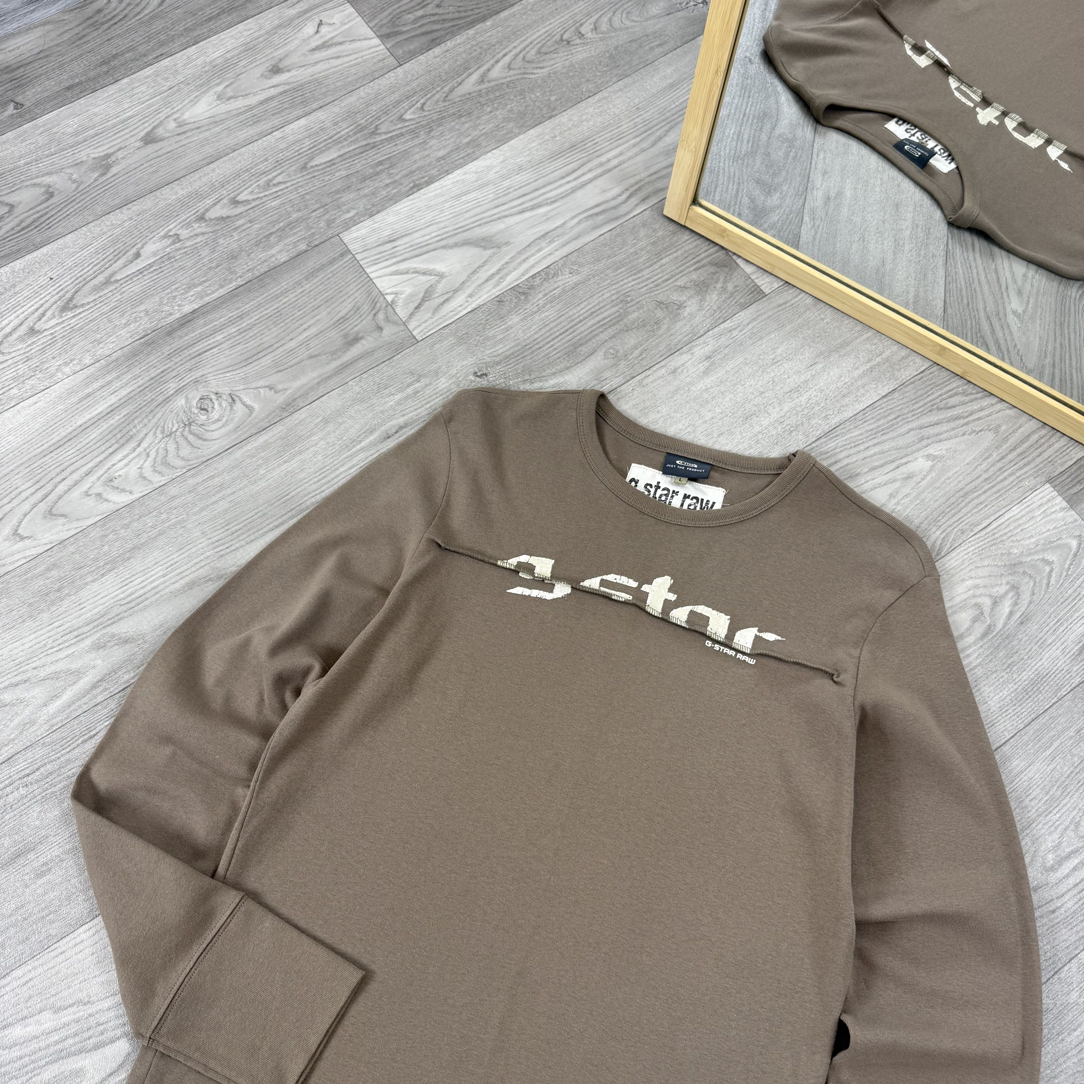 G-Star Vintage G-Star Raw Graphic Brown Long Sleeve Tee Shirt Size US L / EU 52-54 / 3 - 4 Thumbnail