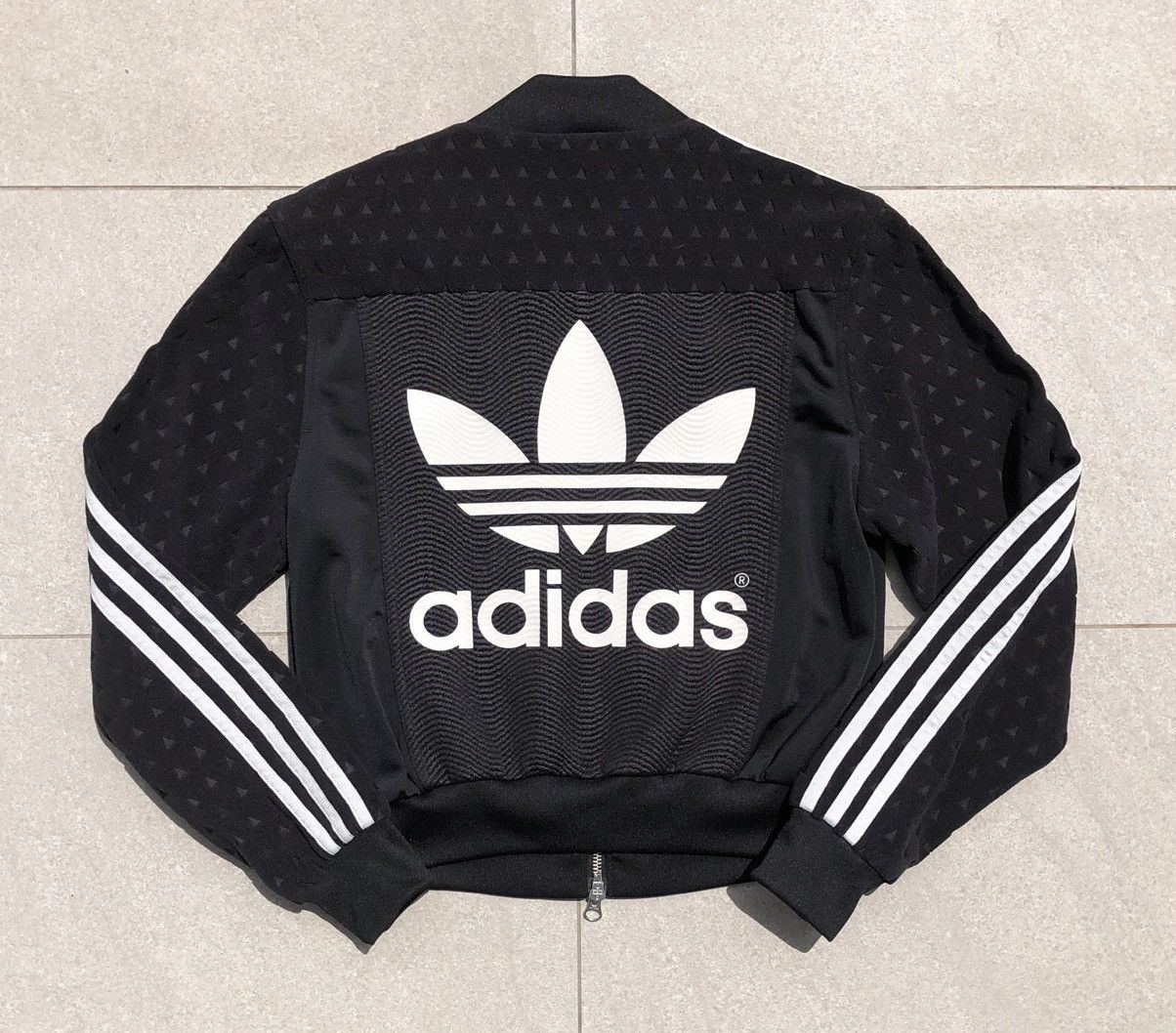 Adidas Adidas Big Logo Track Top Bikers Crop Black Bomber Jacket Size S / US 4 / IT 40 - 3 Thumbnail